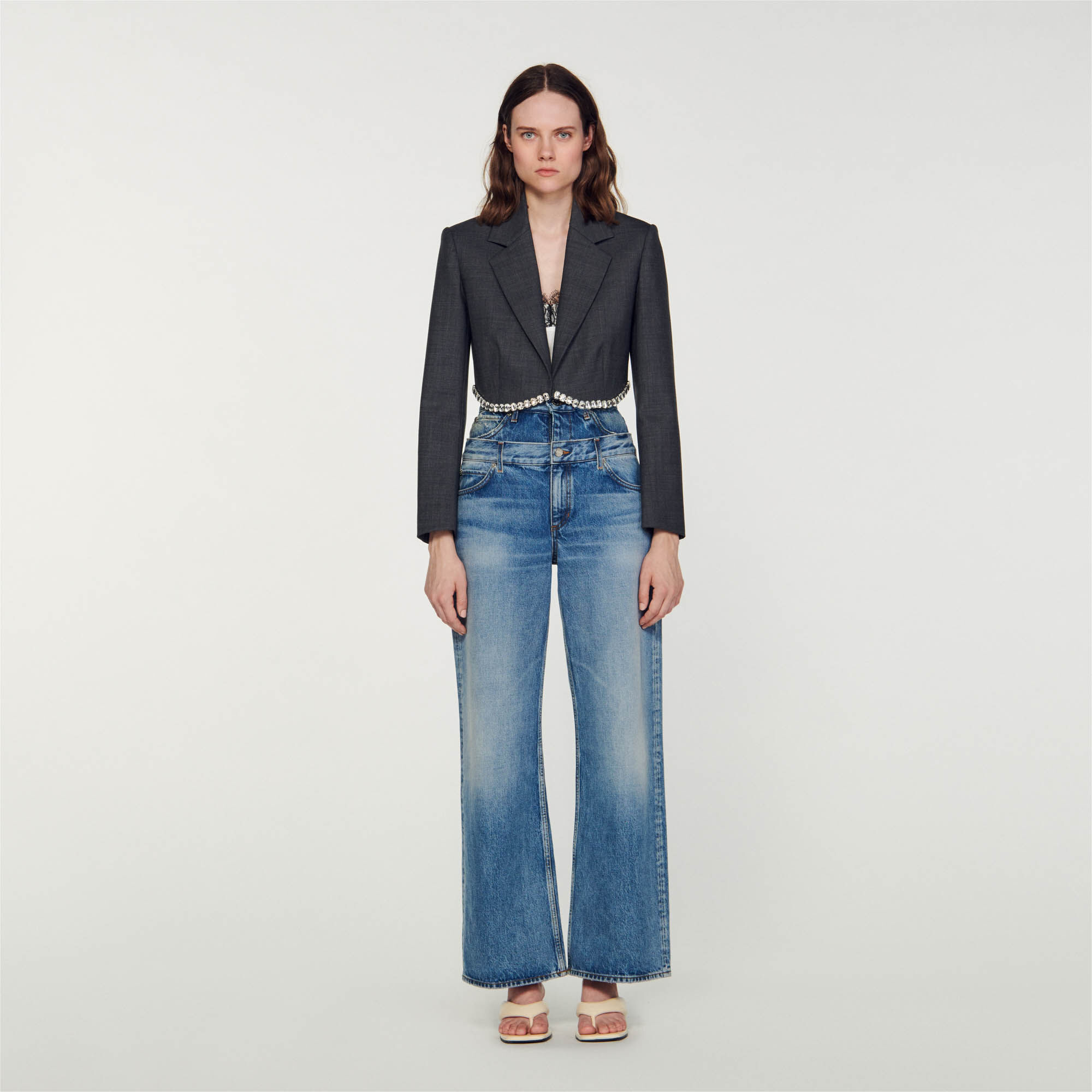 Veste en jean sandro femme on sale