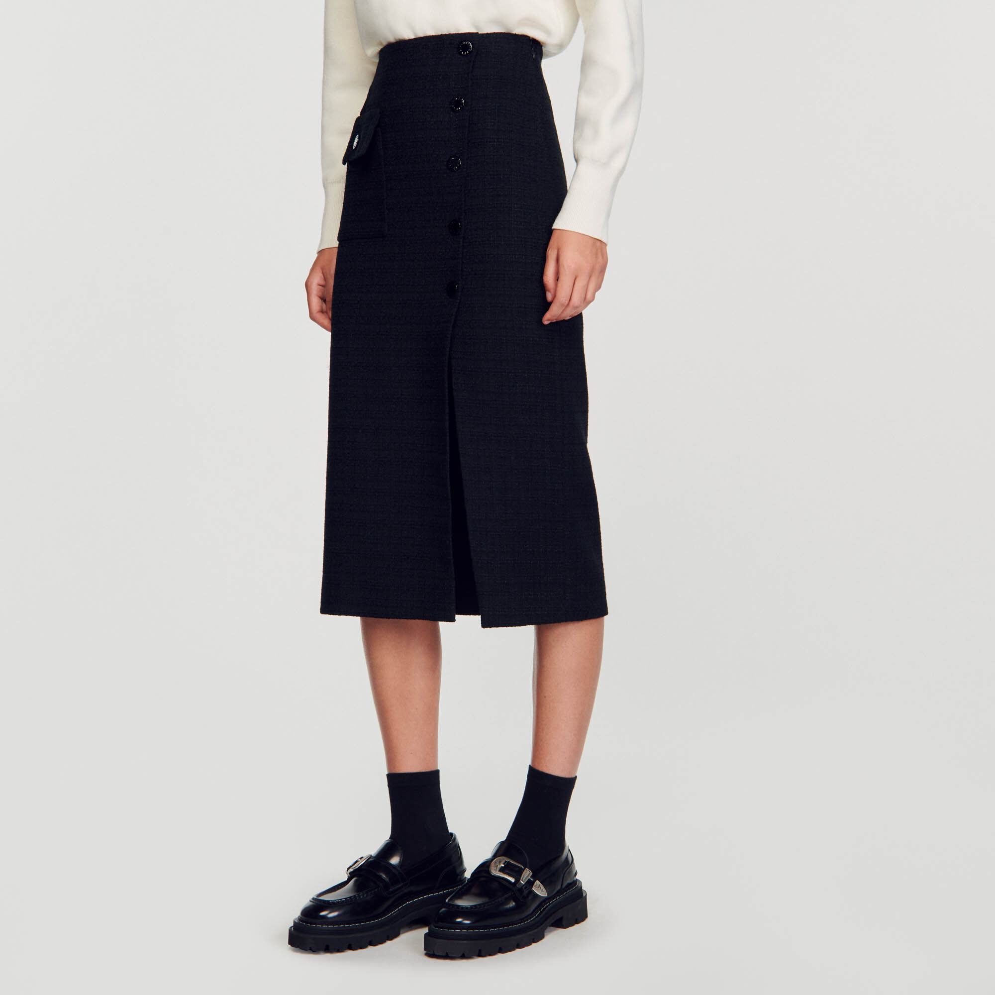 Tweed midi skirt Skirts Shorts Sandro paris