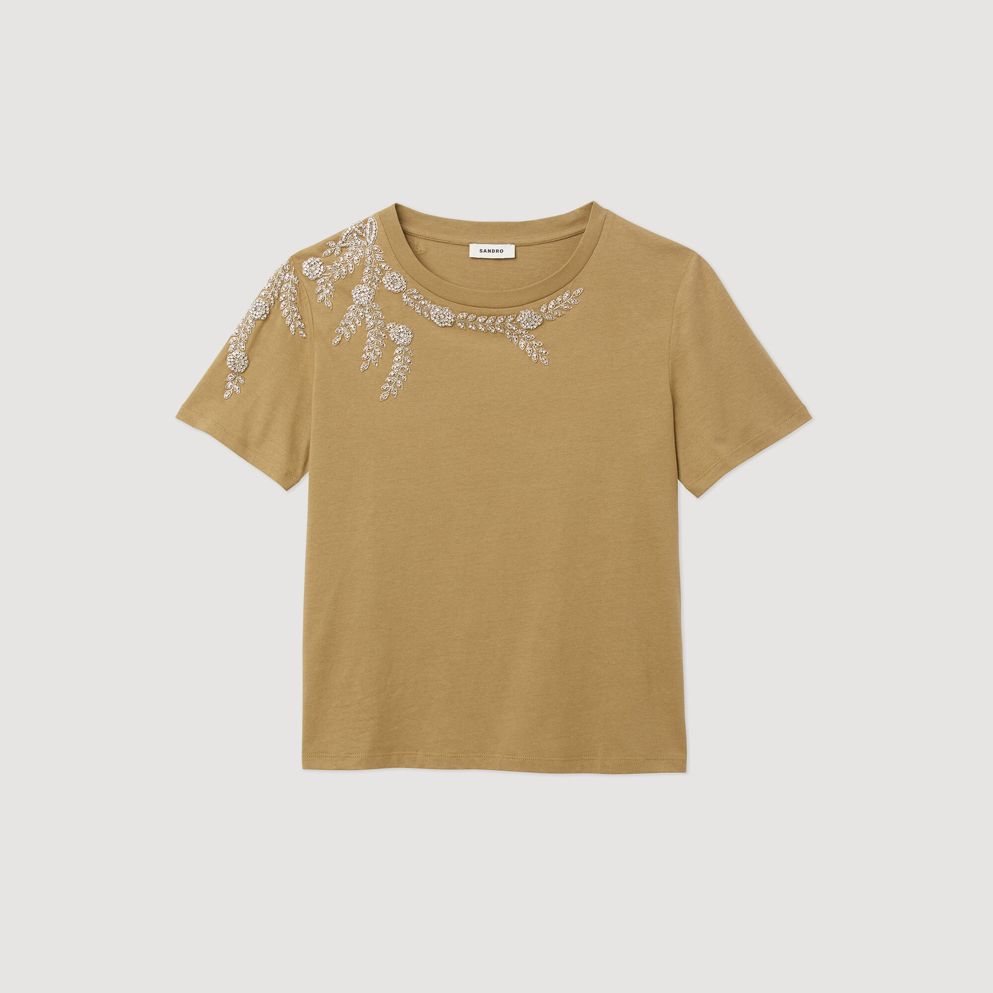 Rhinestone embellished T shirt T shirts Sandro paris