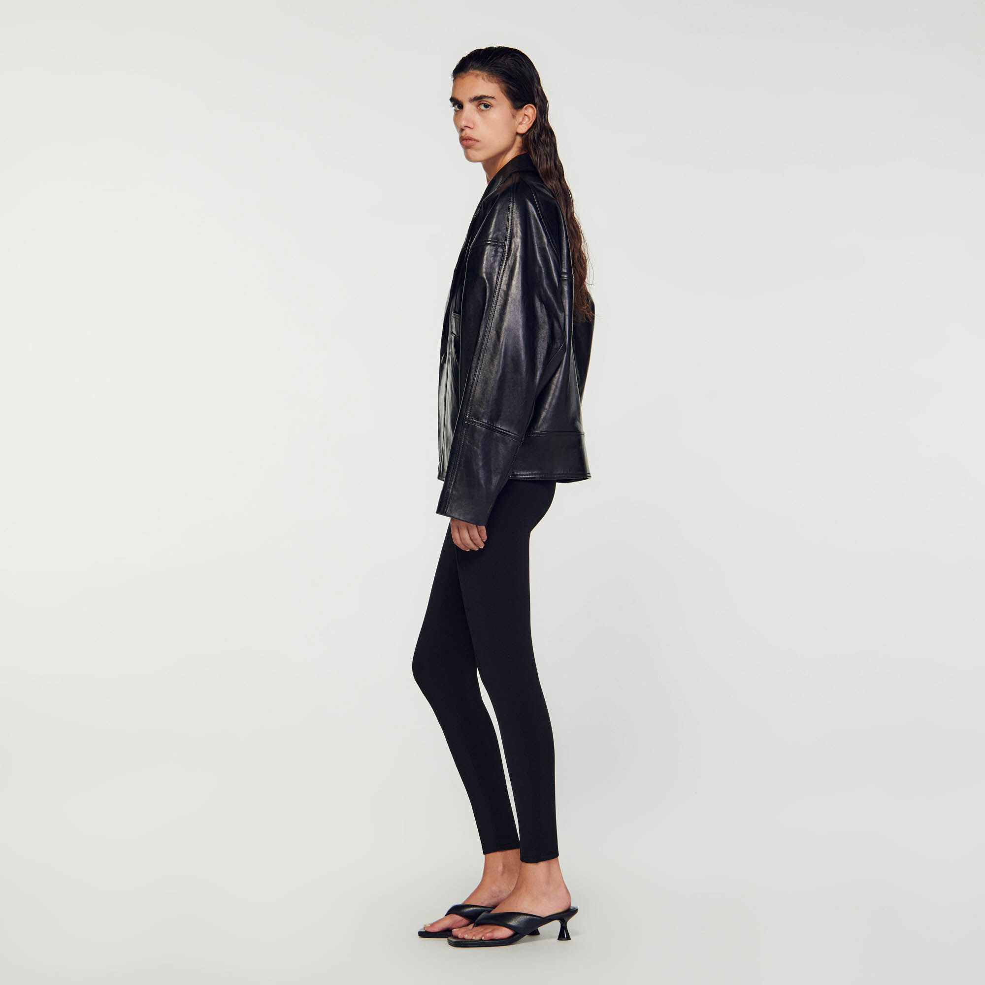 Sandro blouson shop cuir femme