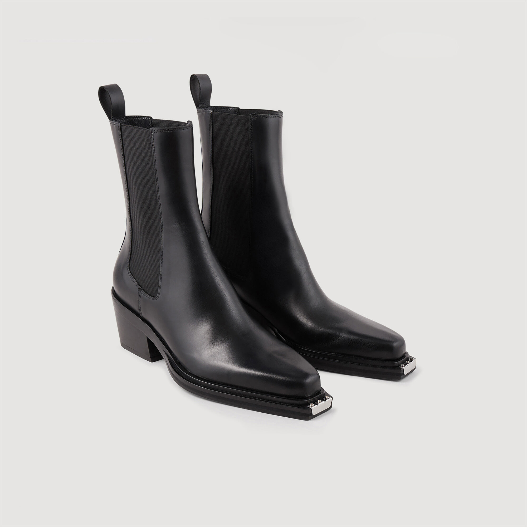 Sandro leather ankle deals boots