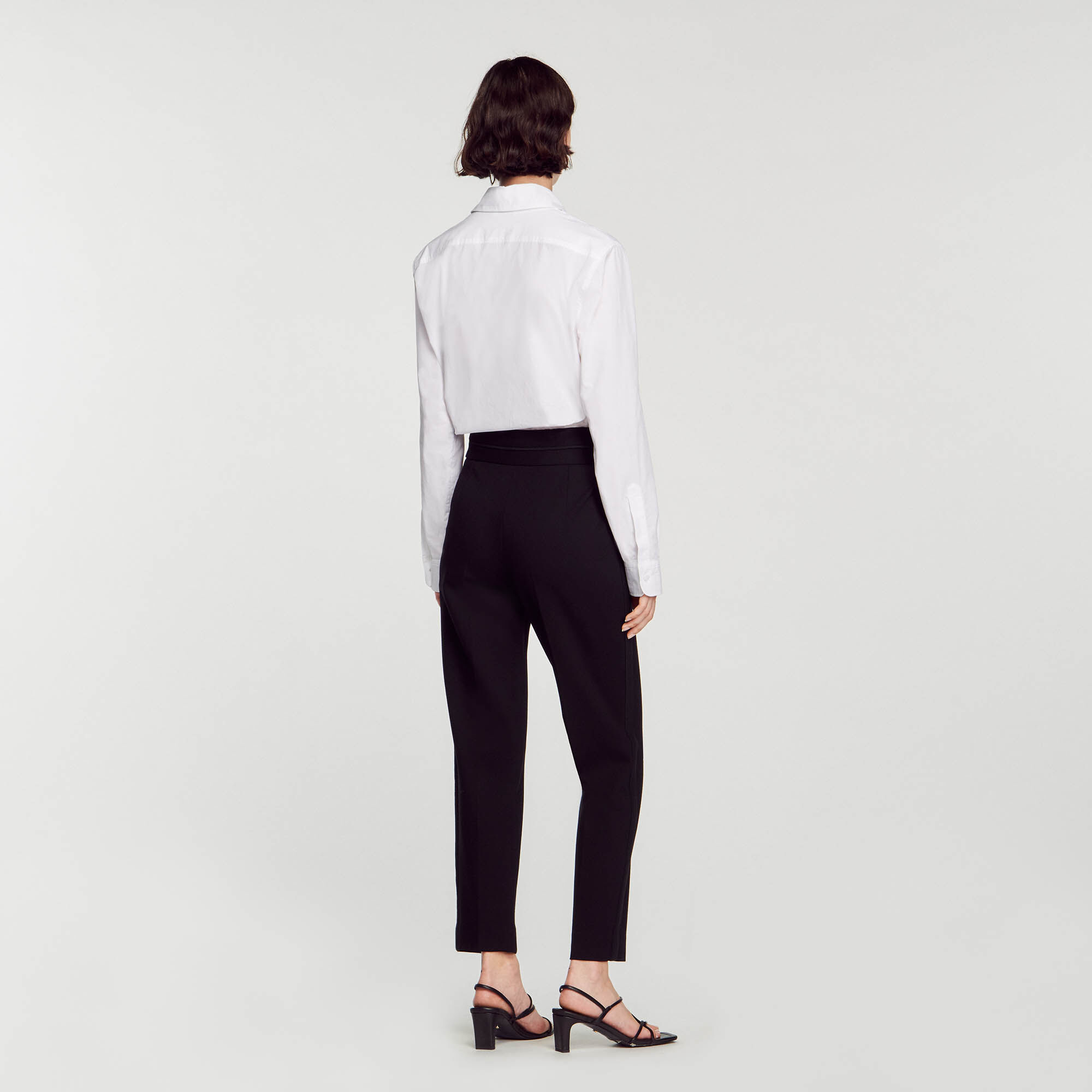 High Waisted Paperbag Ankle Pant | Express