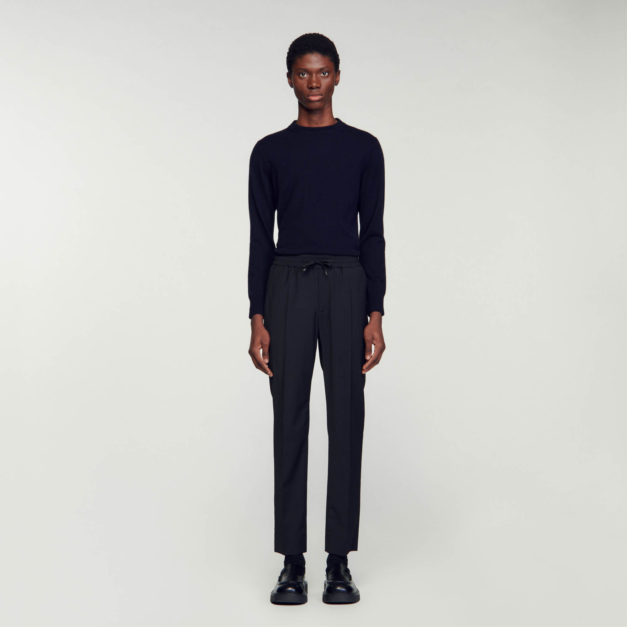 Elasticated straight leg trousers online