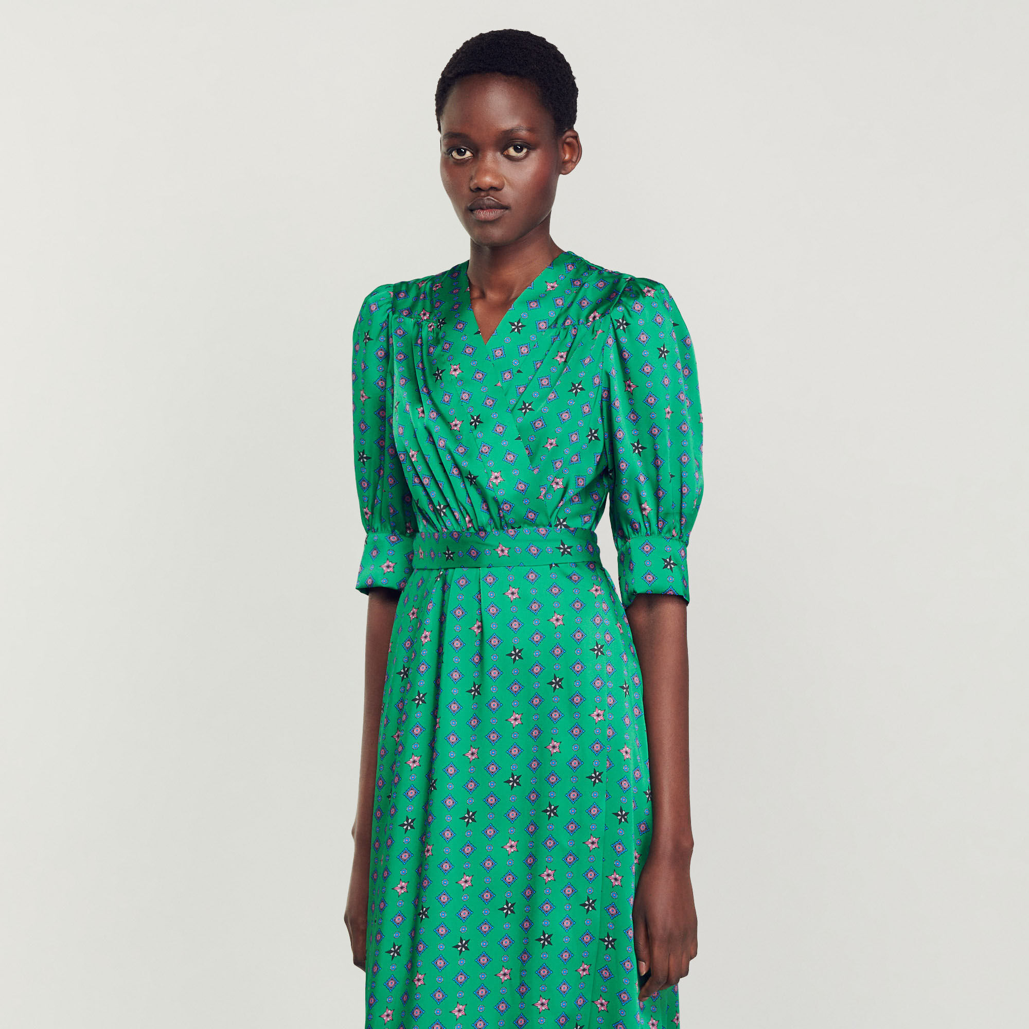 Zara green dress top with belt