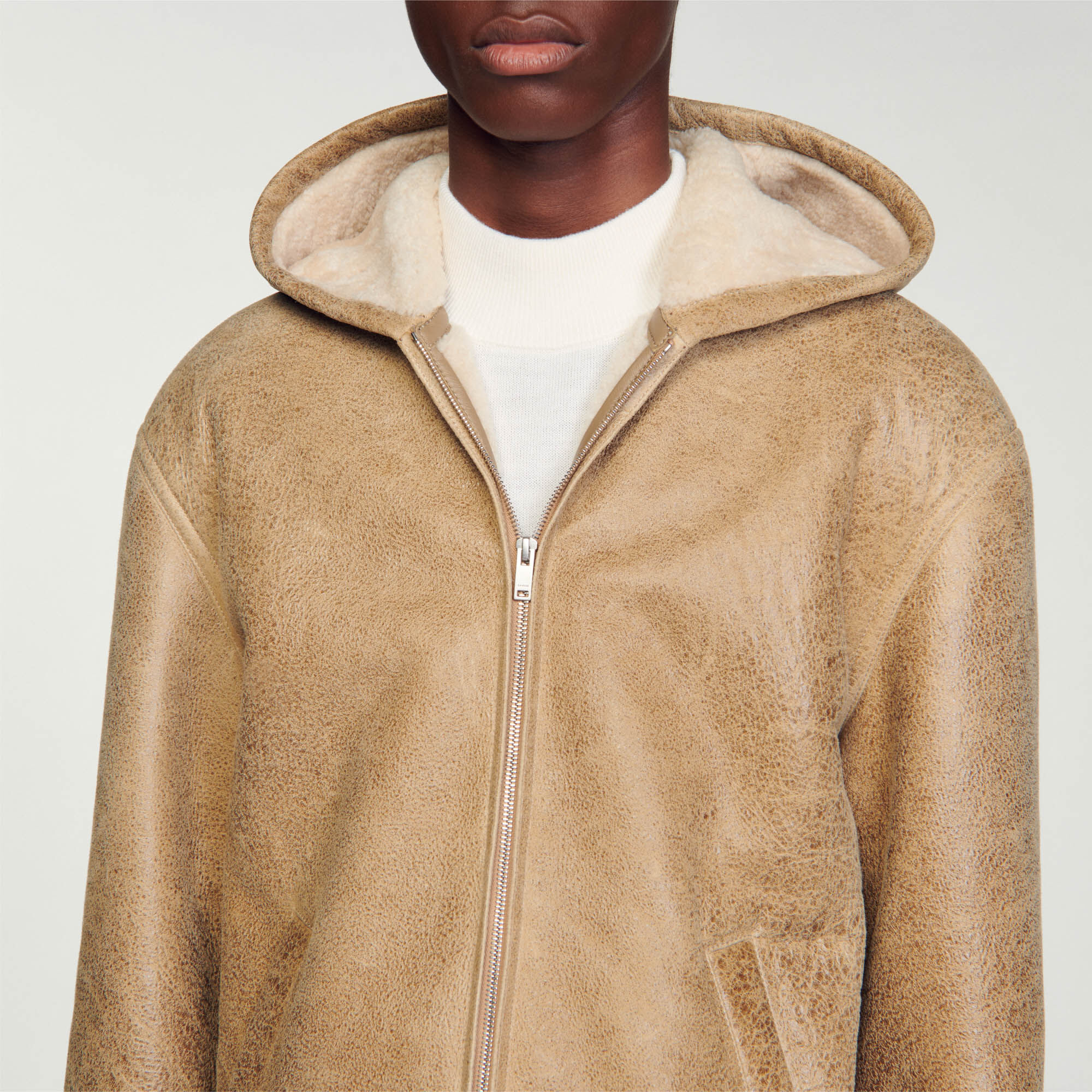 Woollen leather jacket Trench coats Coats Sandro paris