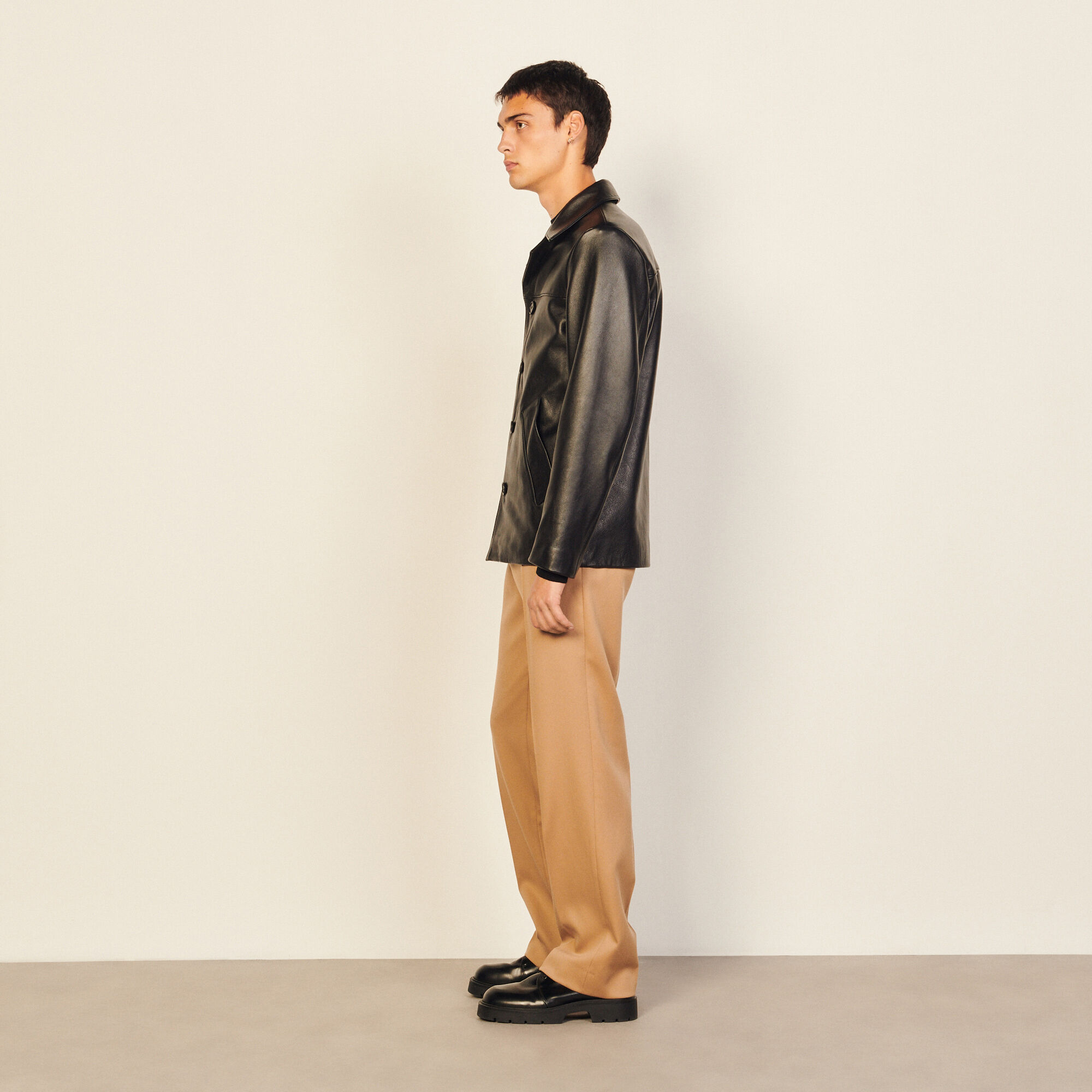 Veste en sales cuir sandro homme