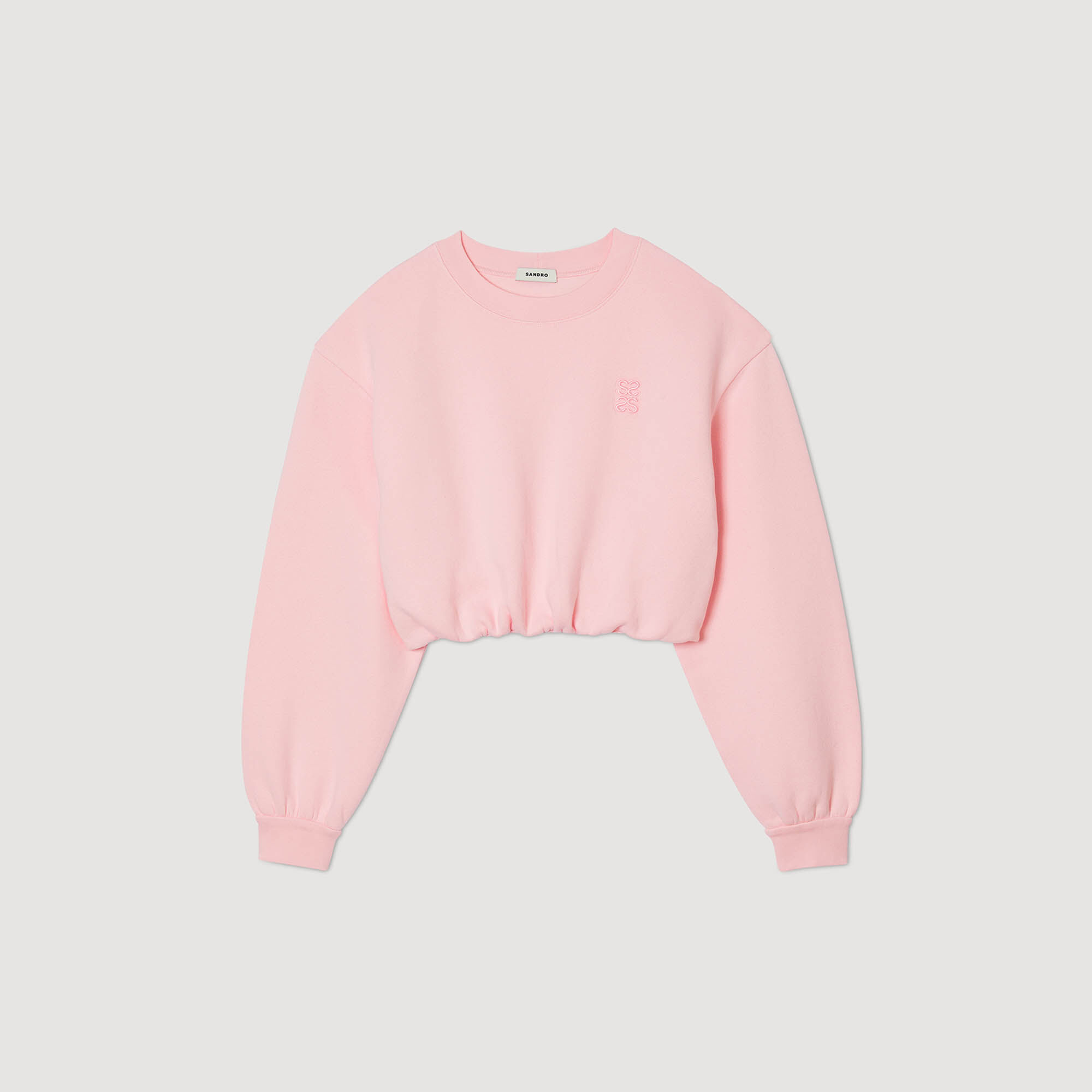 Pink sweatshirt sale crop top