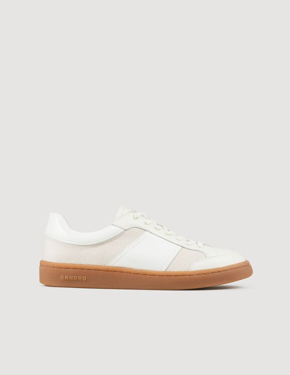 Leather trainers Ecru Homme