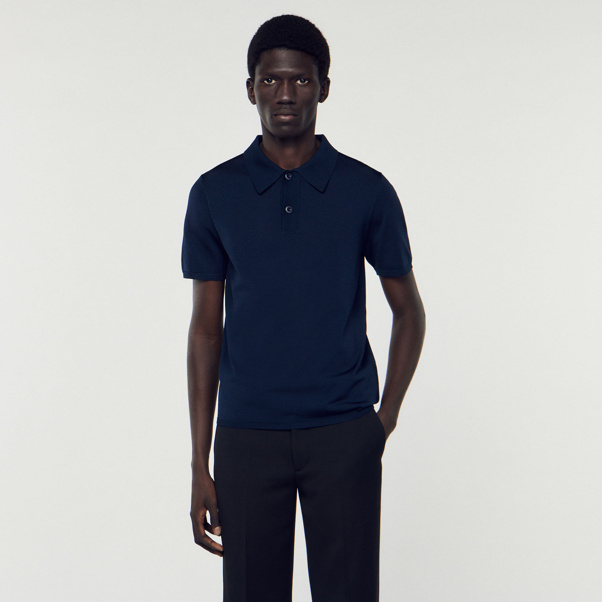 Mens blue polo sale shirt