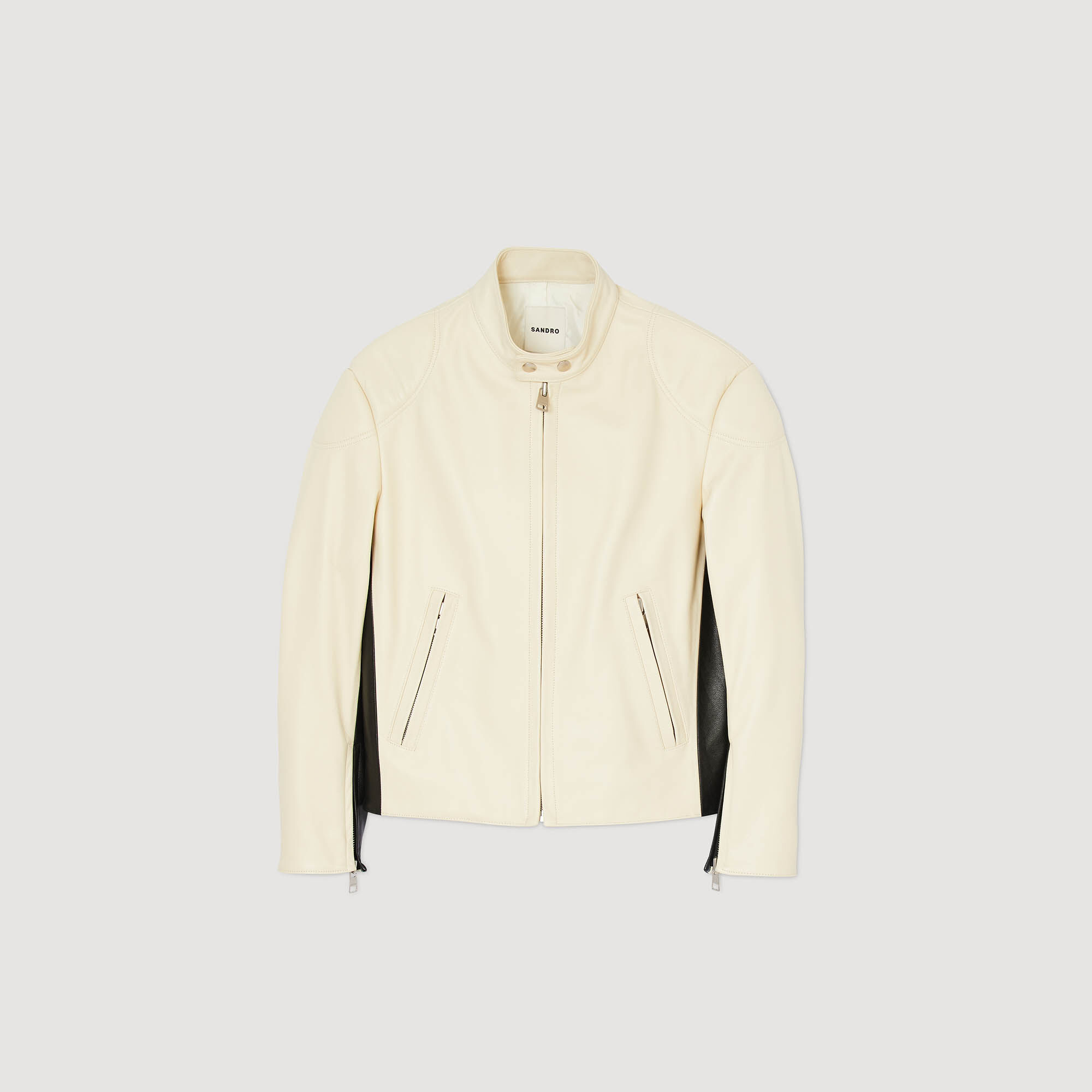 Sandro white leather top jacket