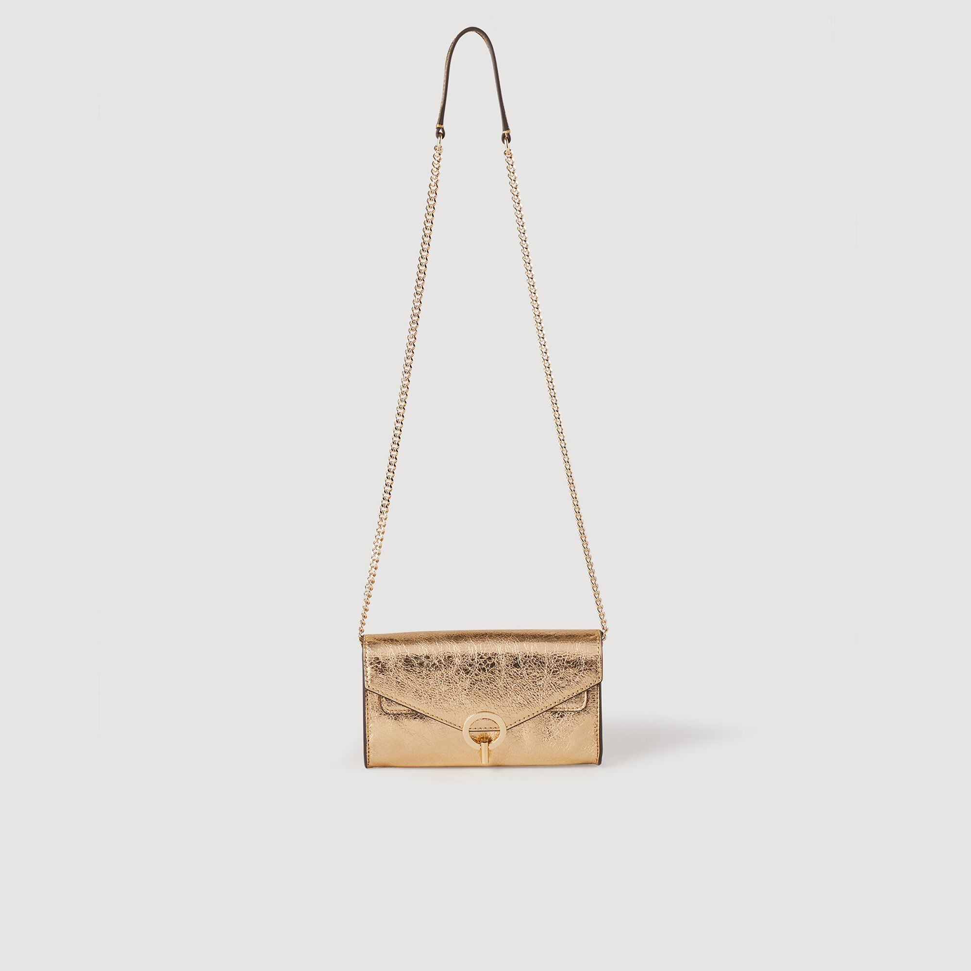 Buy Gold Embellished Pearl Half Moon Bag by RICAMMO Online at Aza Fashions.