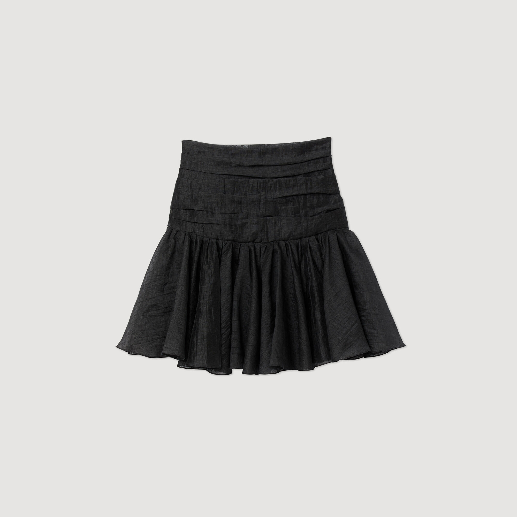 Short black sale ruffle skirt