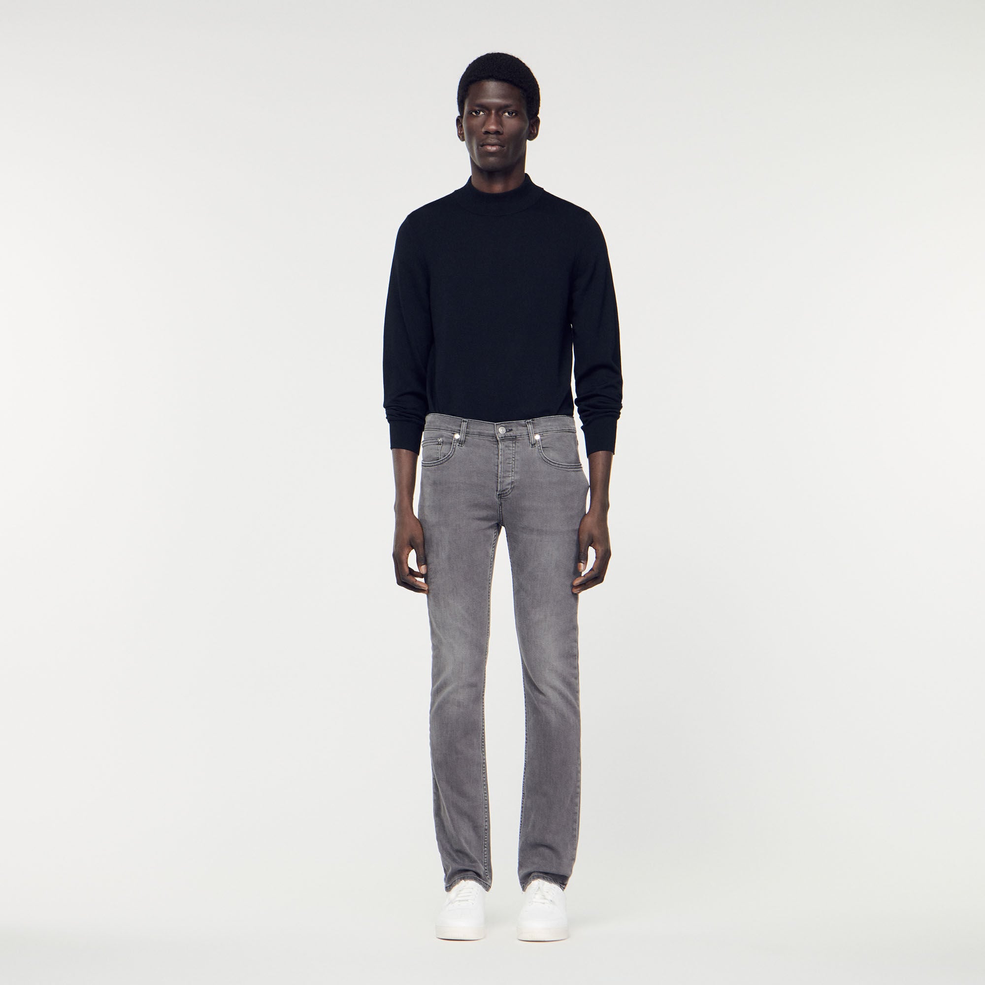 Washed grey jeans