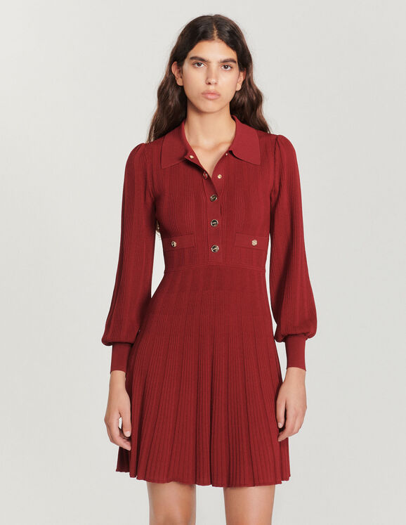 Pleated knit dress - Dresses - Sandro-paris.com