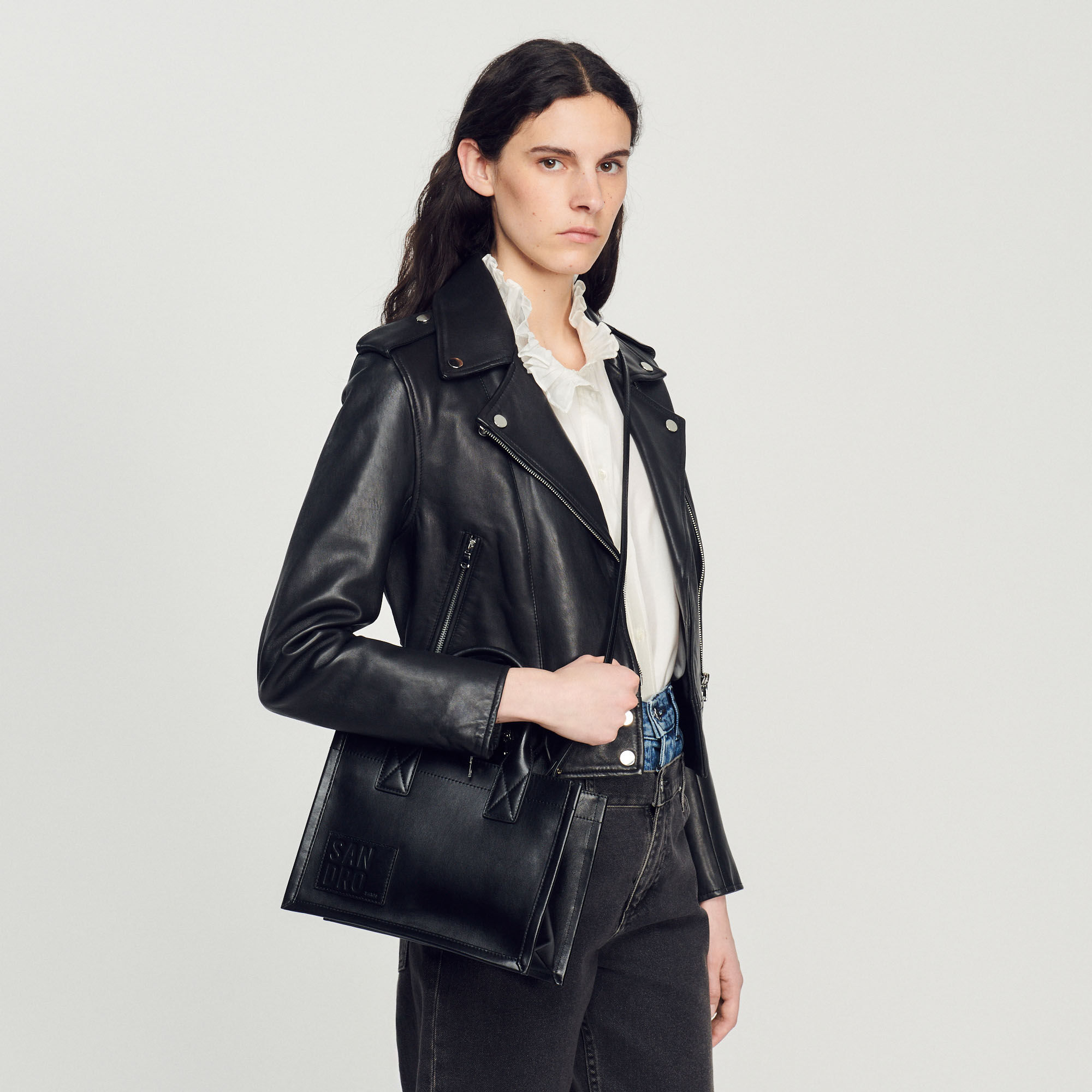 Small tote bag in certified leather All Bags Sandro paris