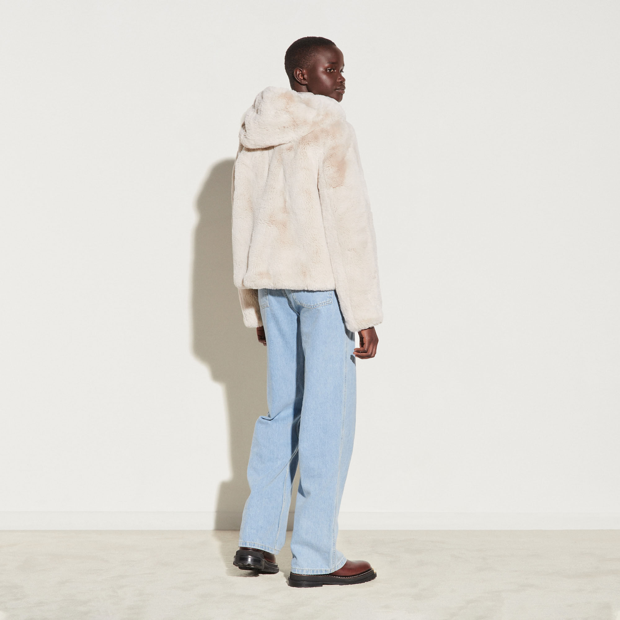 sandro fur hood coat