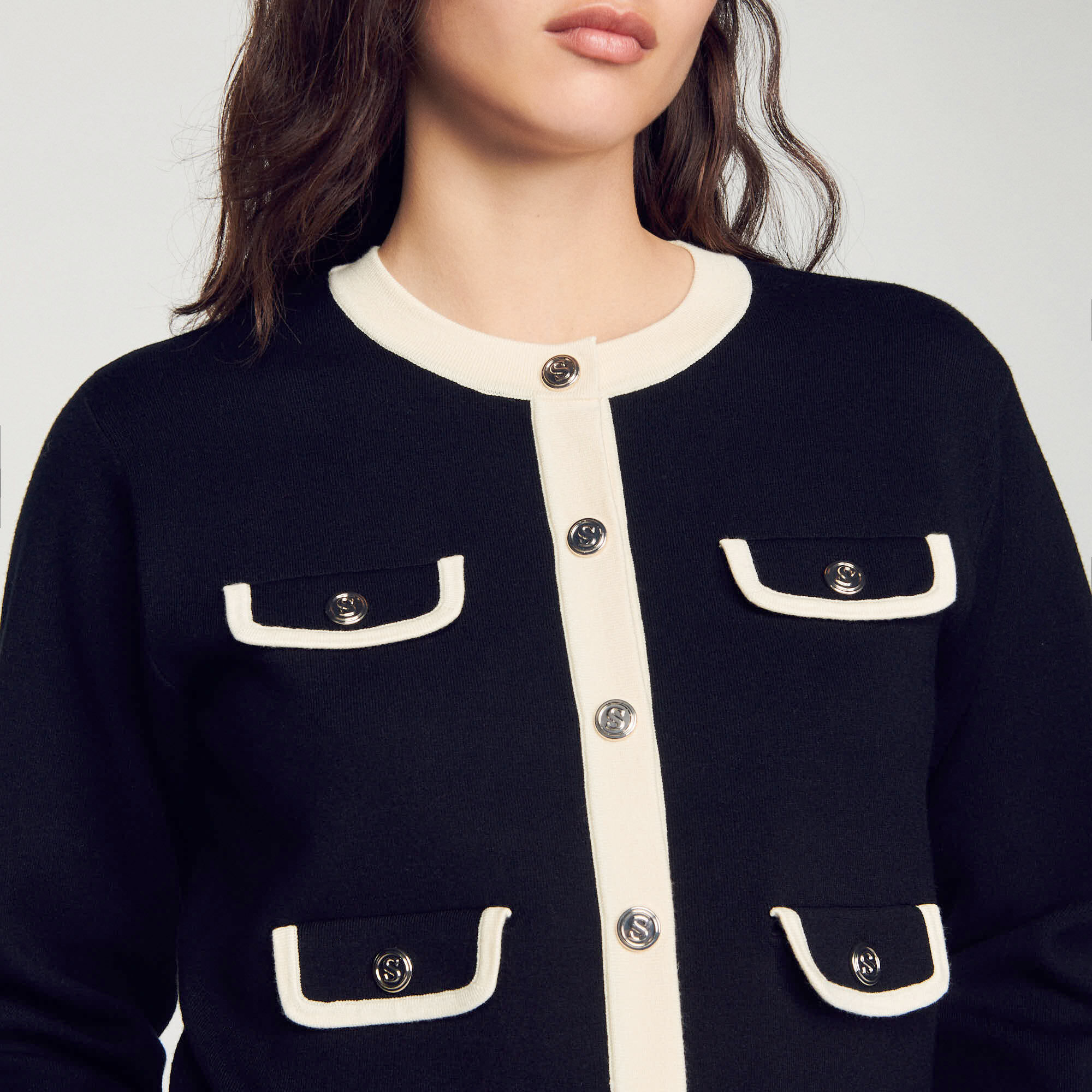Chanel bicolor hotsell cardigan price