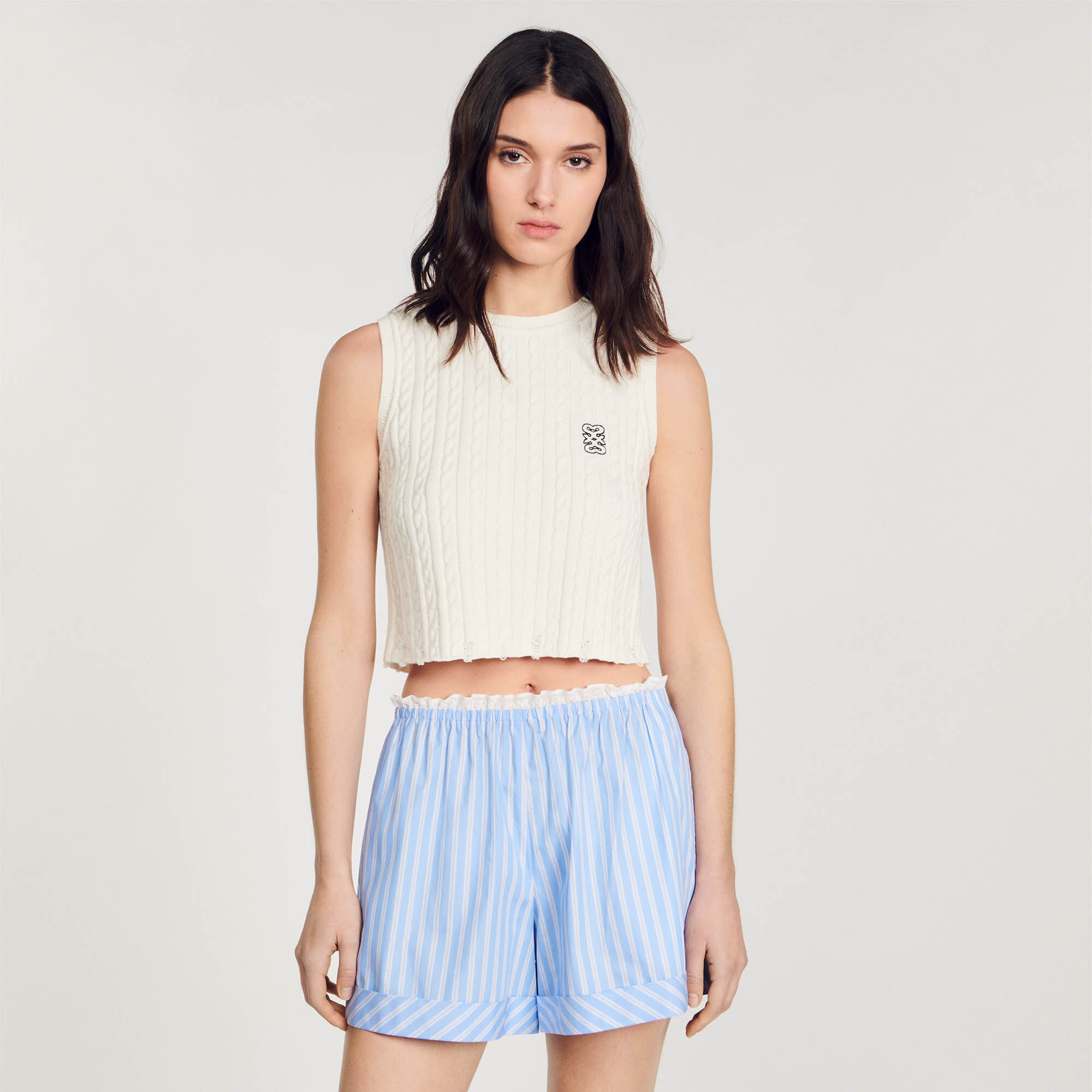 White wide leg shorts store