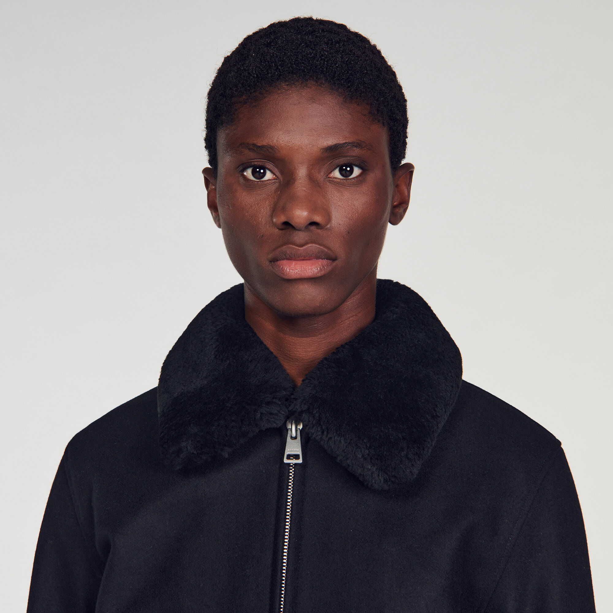 Black shearling aviator jacket mens hotsell
