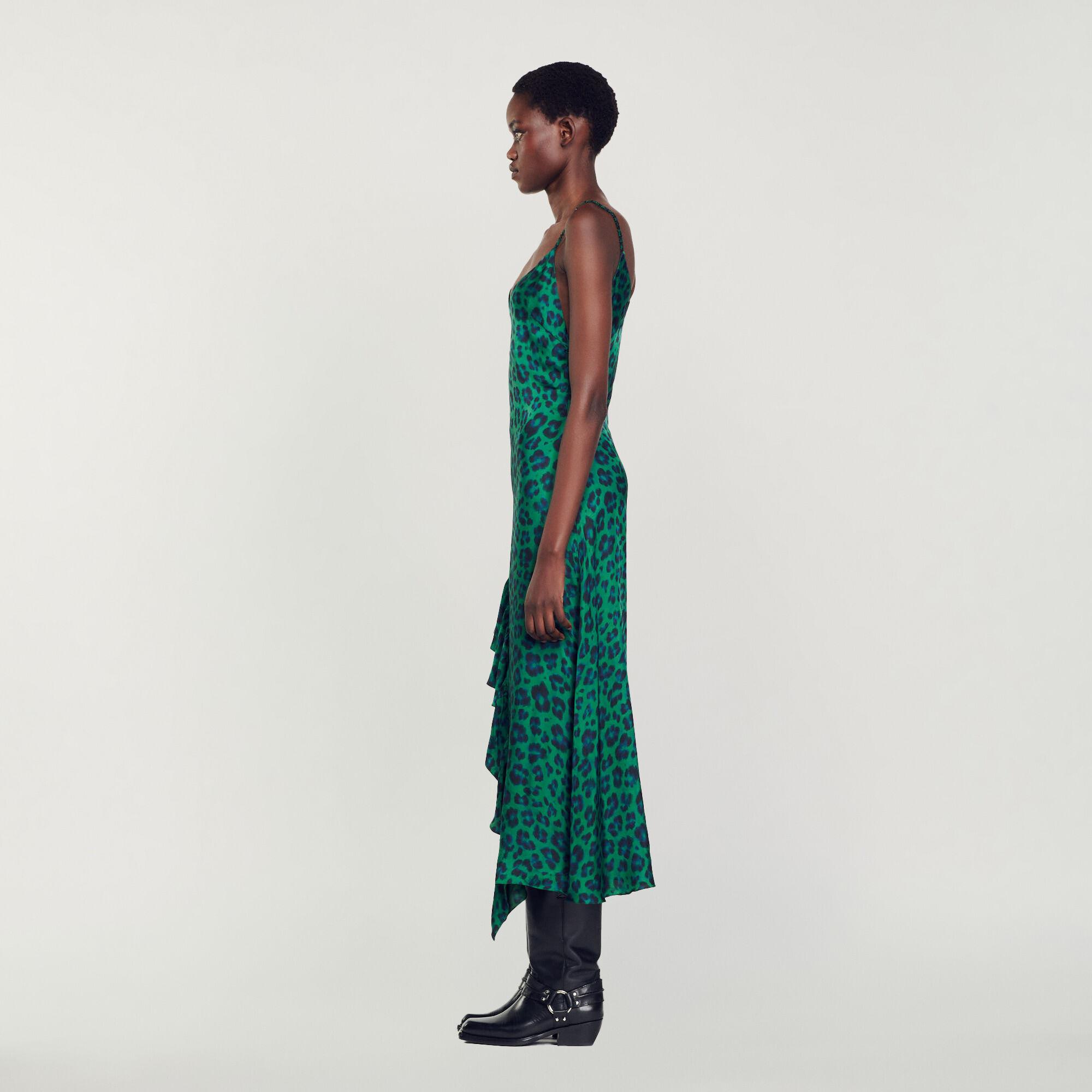 Leopard print slit dress Dresses Sandro paris