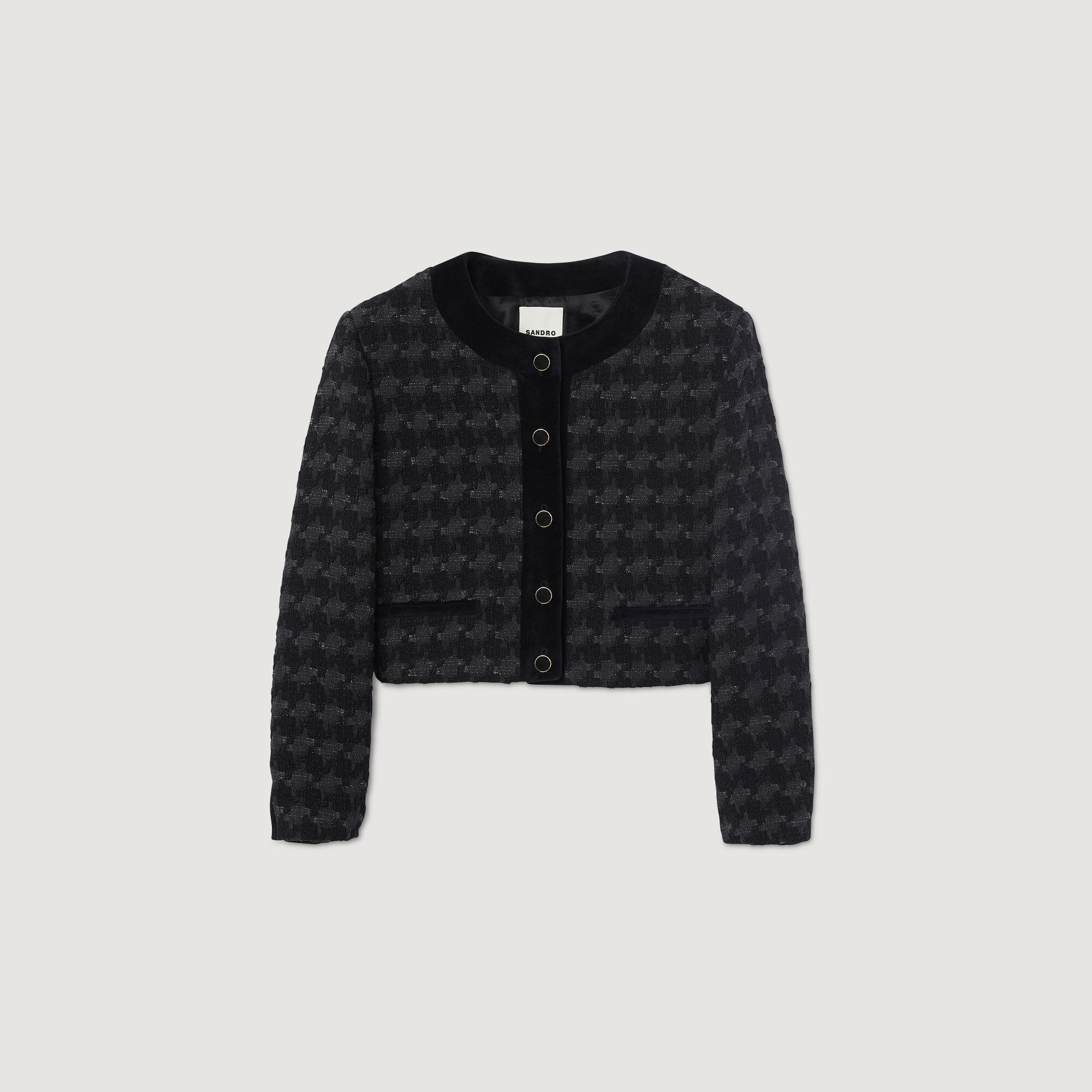 Short black tweed discount jacket