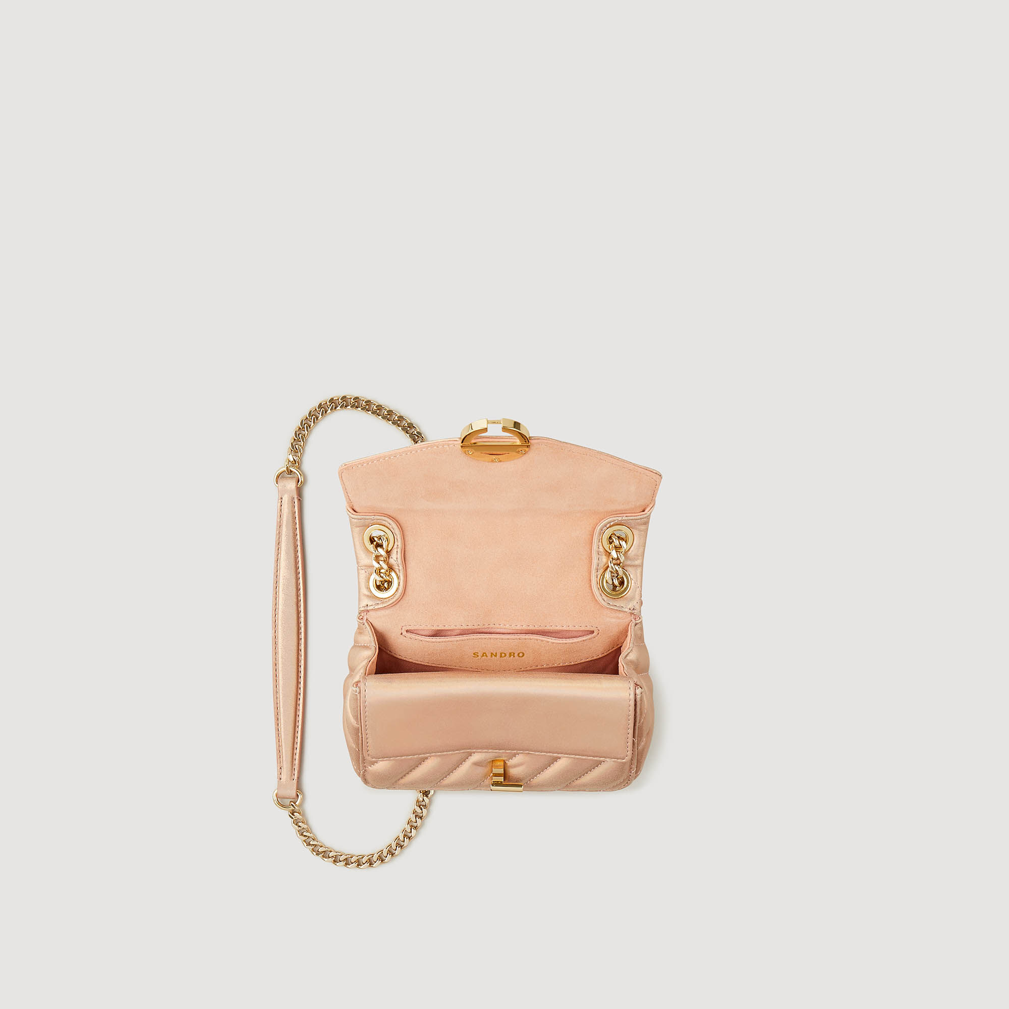 Quilted iridescent leather mini YZA bag