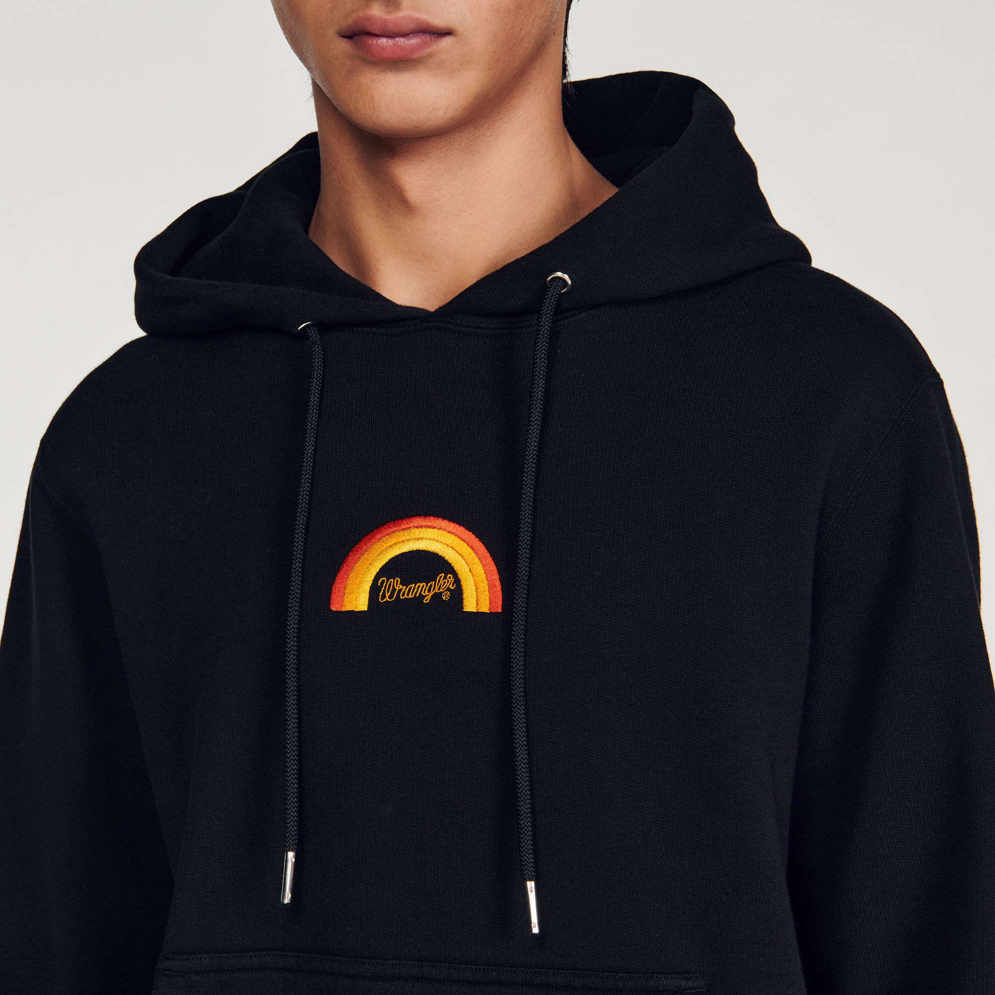 Sandro hooded sweatshirt with velvet insert online