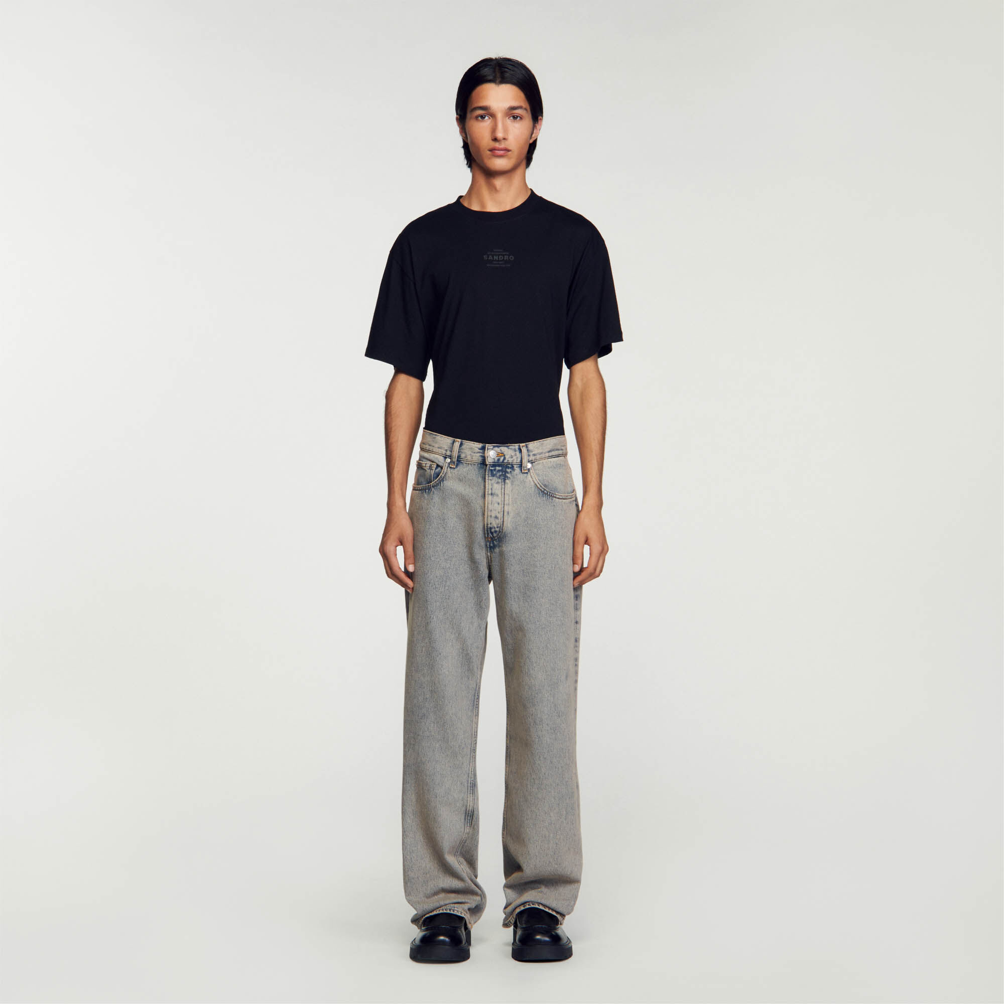 Faded baggy jeans - Jeans - Sandro-paris.com