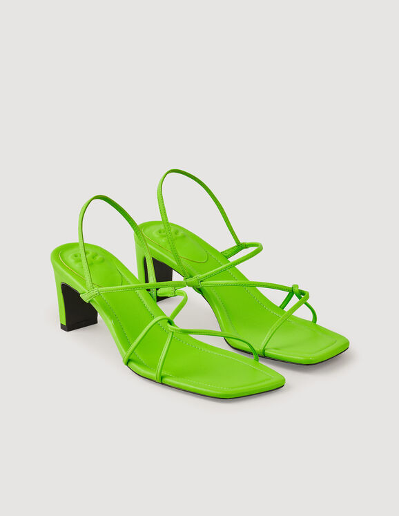 Sandales à brides Vert Fluo Femme