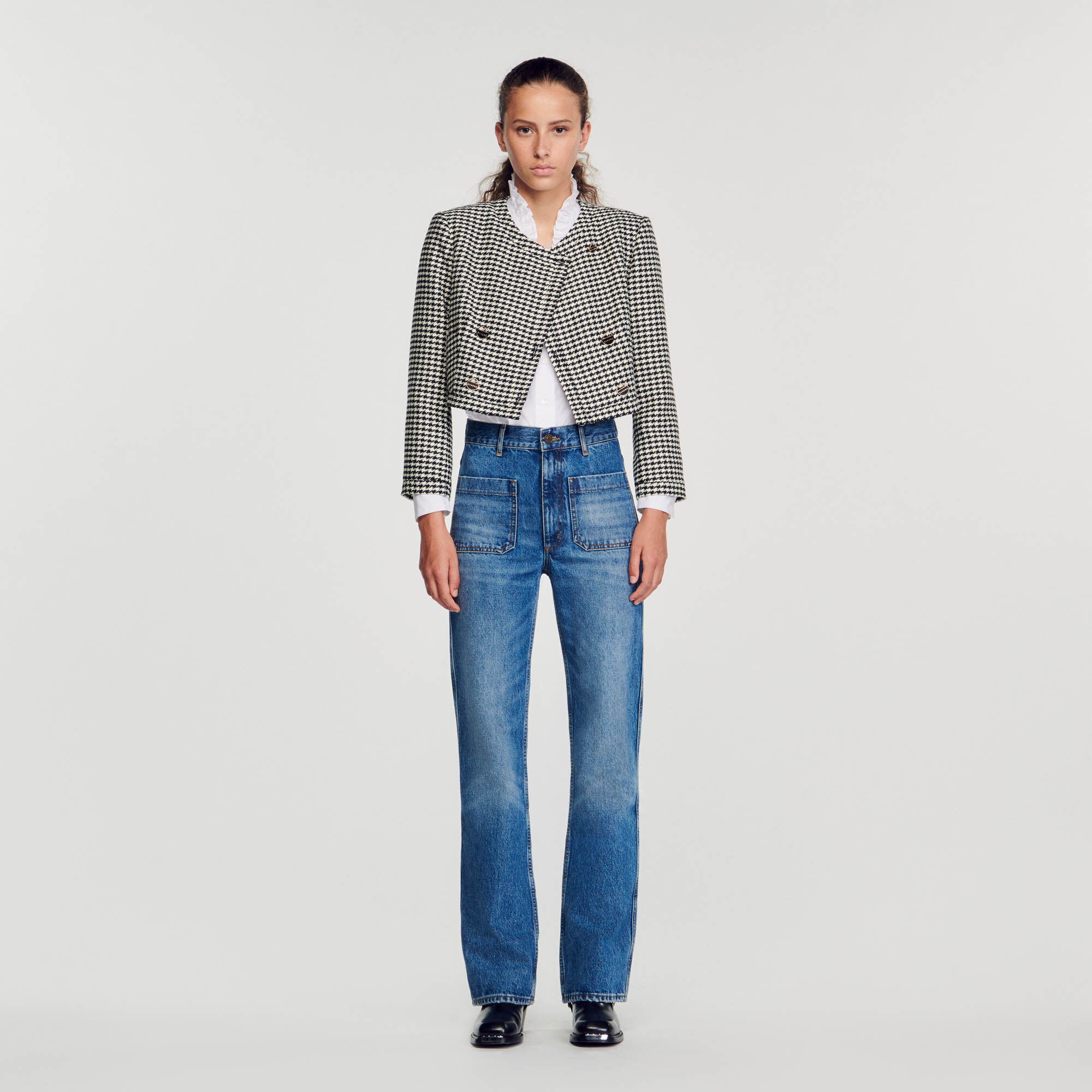 Cropped houndstooth jacket Blazers Jackets Sandro paris