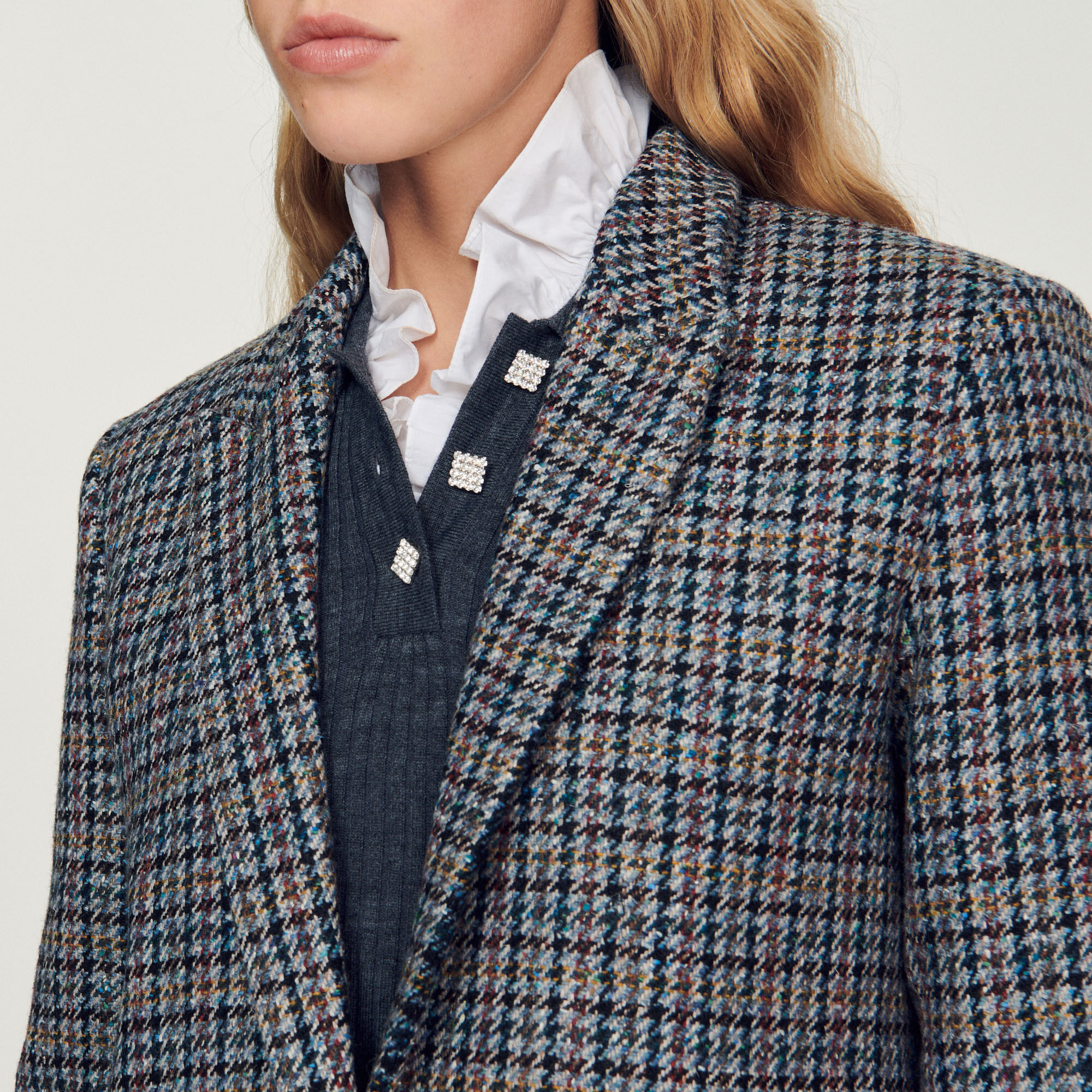 Sandro checked clearance coat