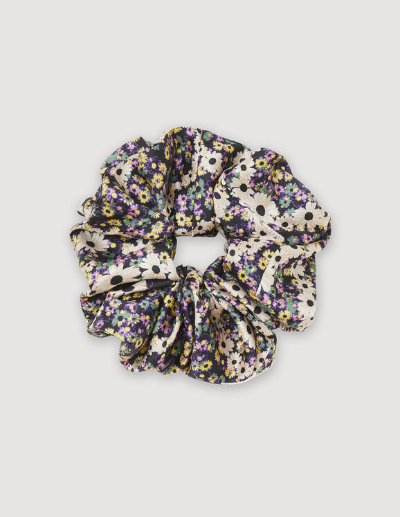 Printed silk scrunchie Purple Femme