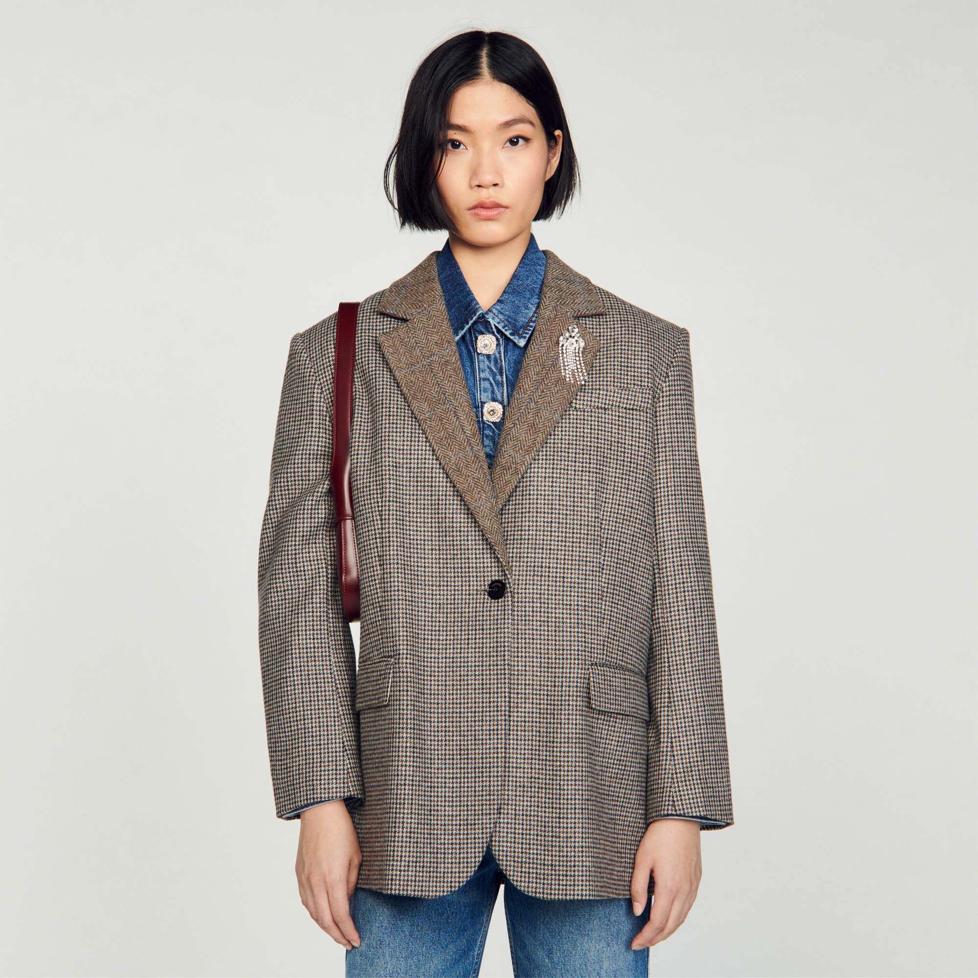 Veste de tailleur pied de poule