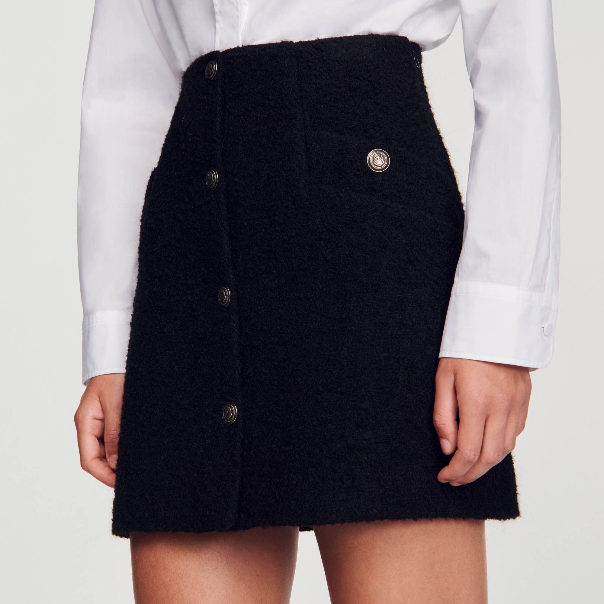 Short black deals skirt pockets
