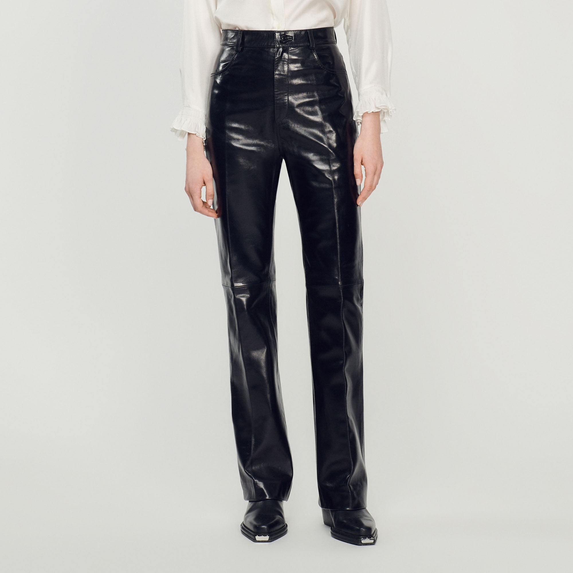 Sandro leather pants top