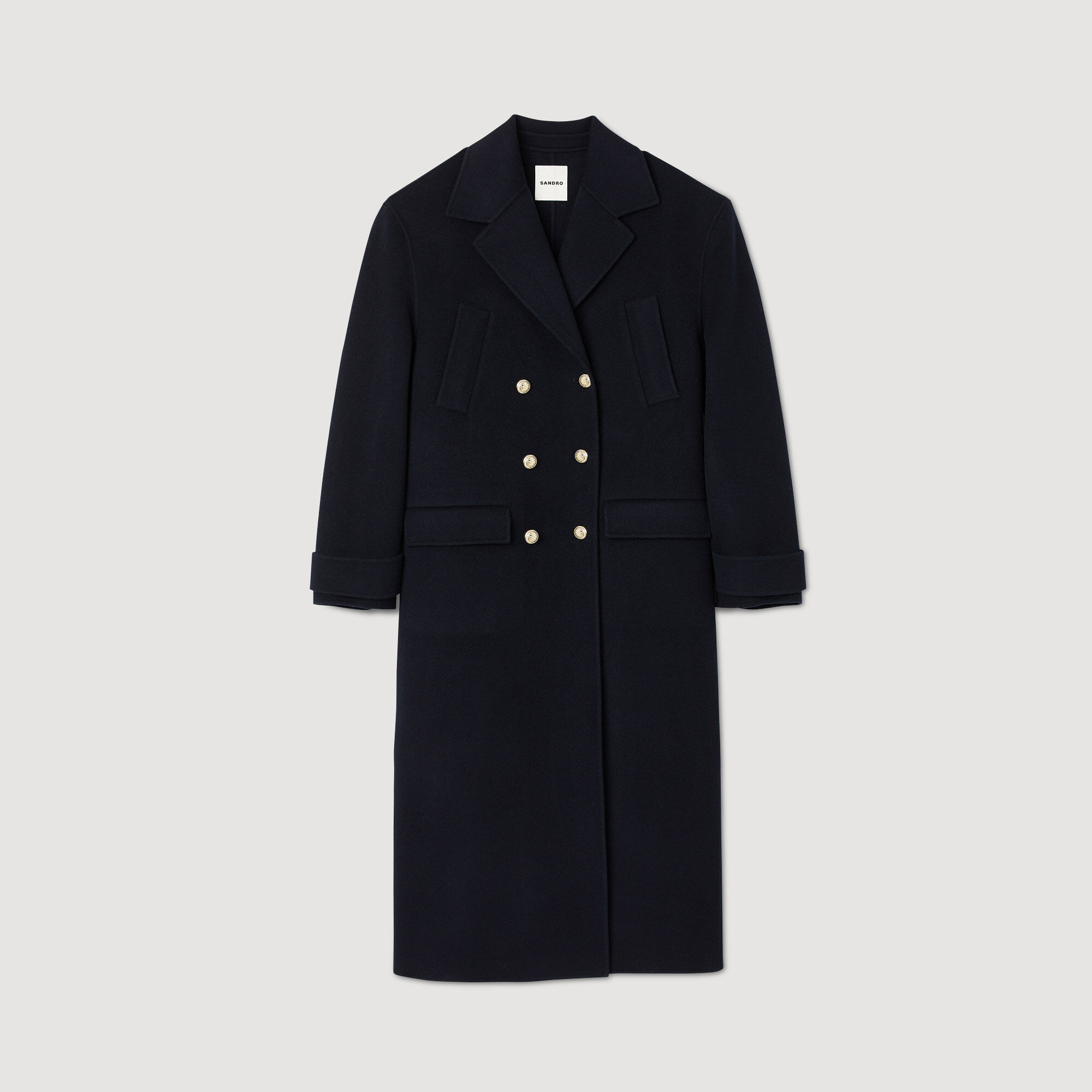 Double breasted buttoned coat top