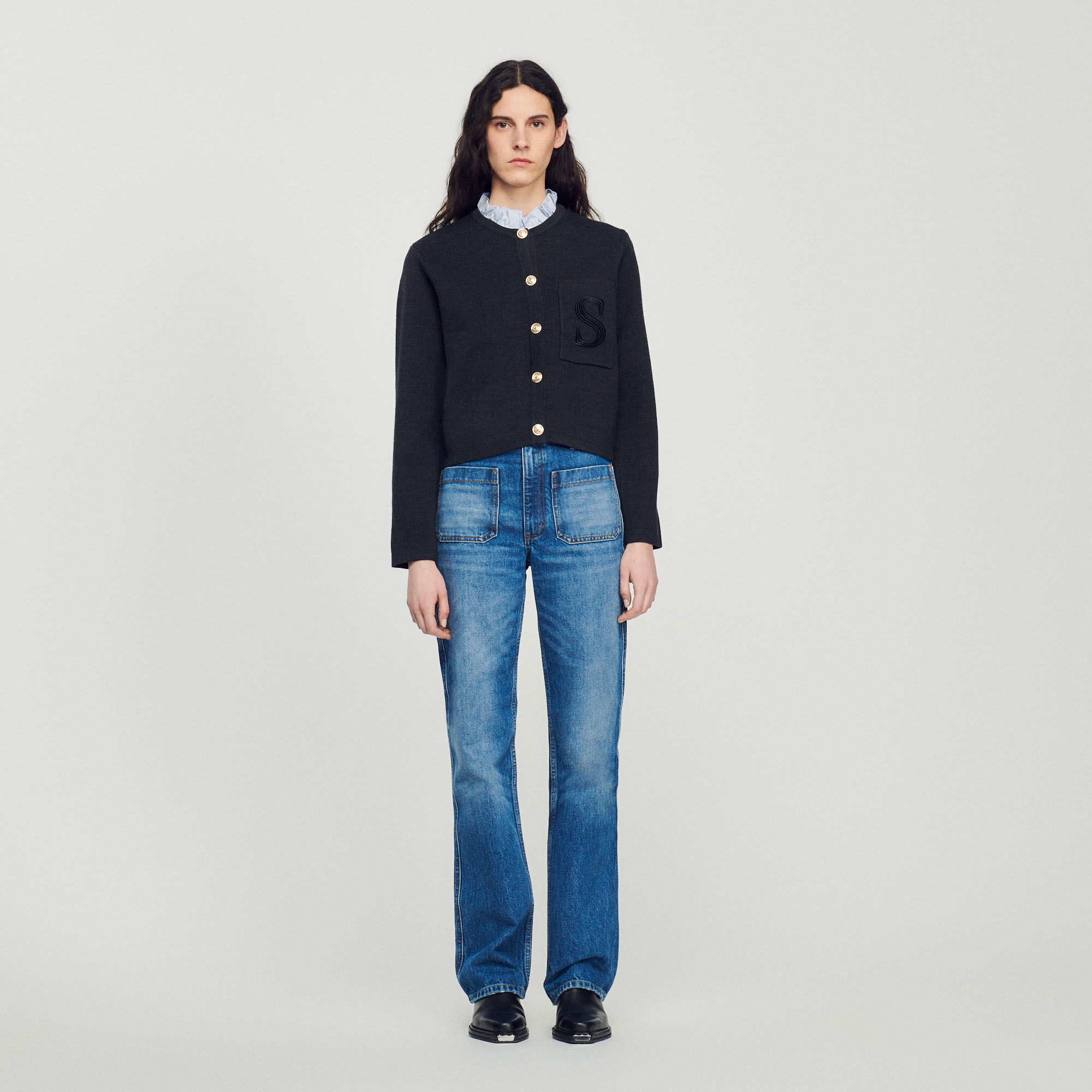 Sandro cardigan with discount embroidery on the back