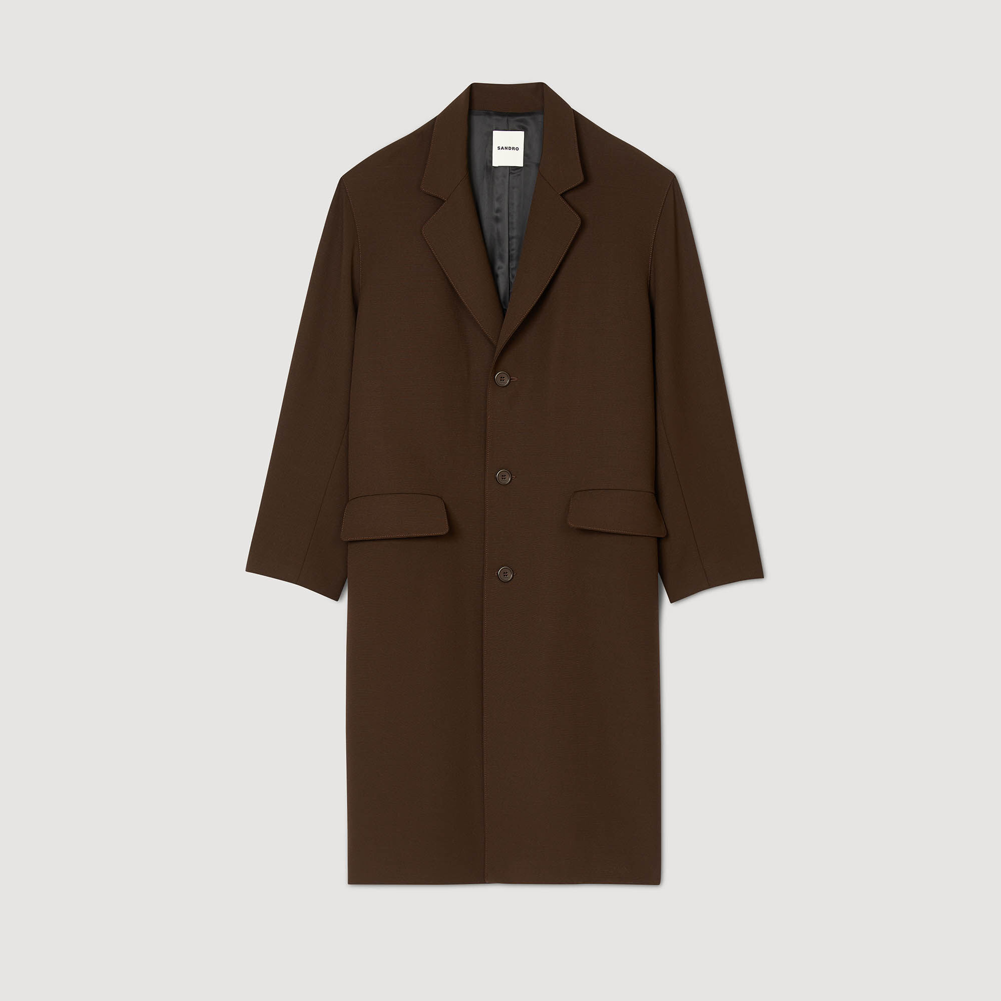 Sandro black wool coat online