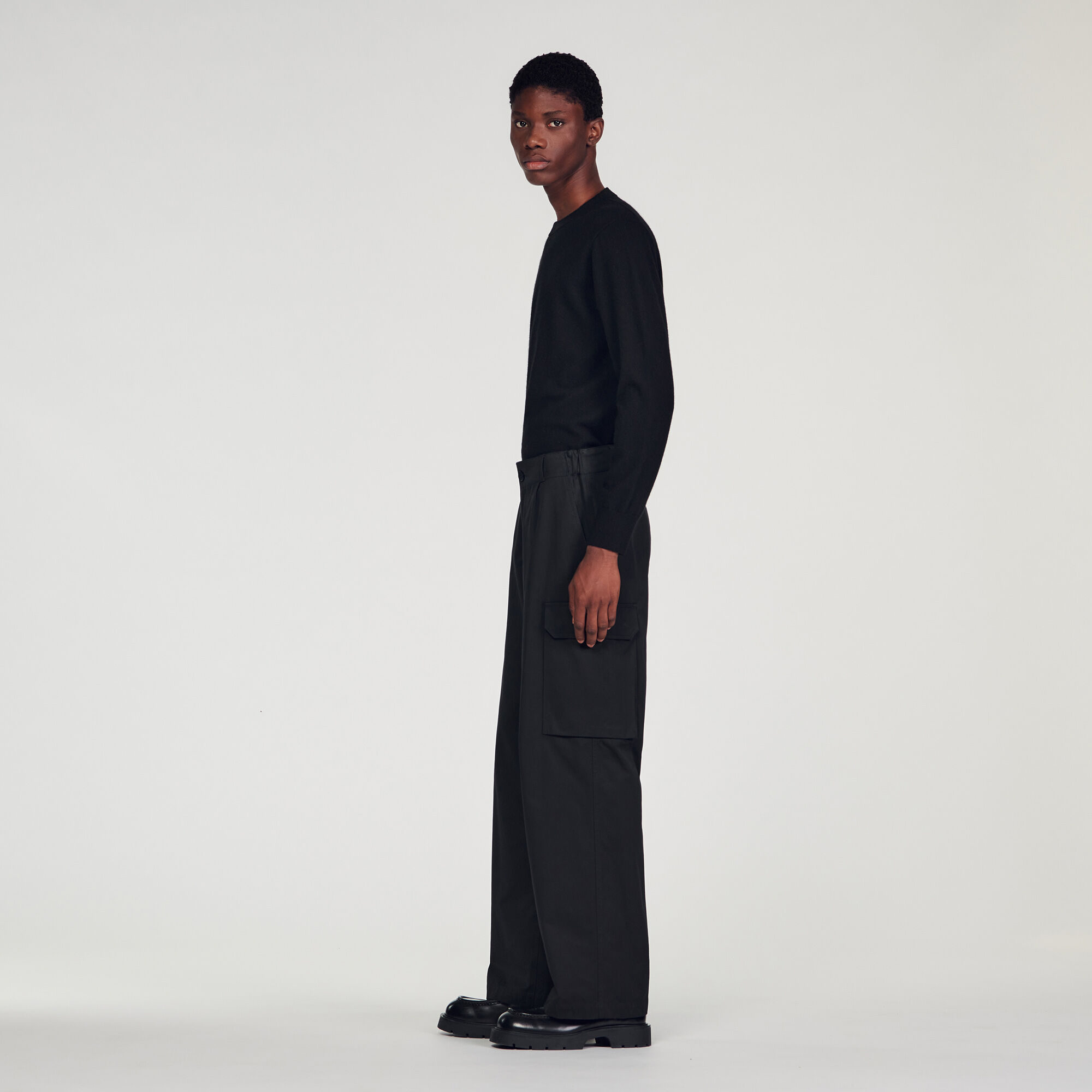 Mens wide discount leg combat trousers