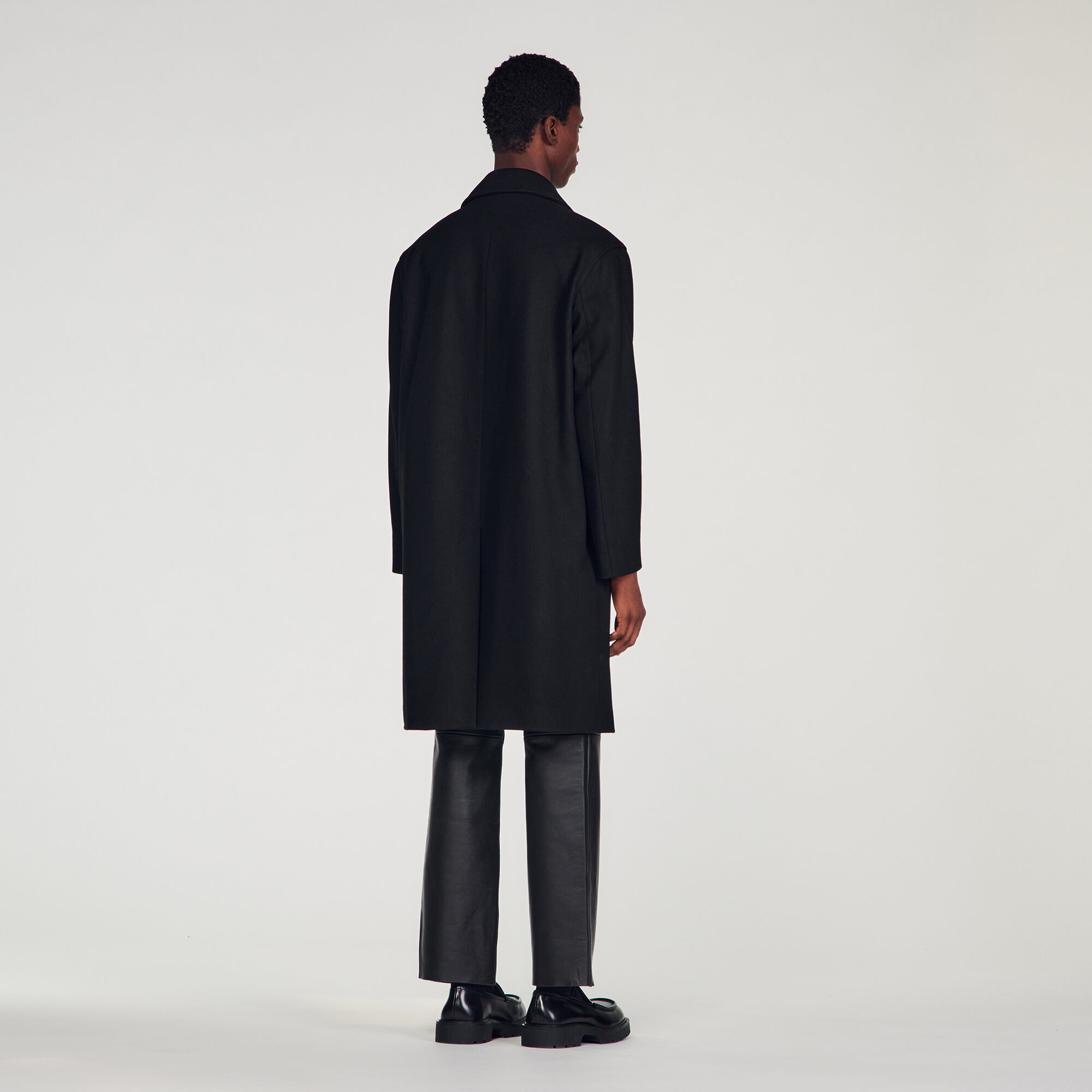 Manteau sales sandro noir
