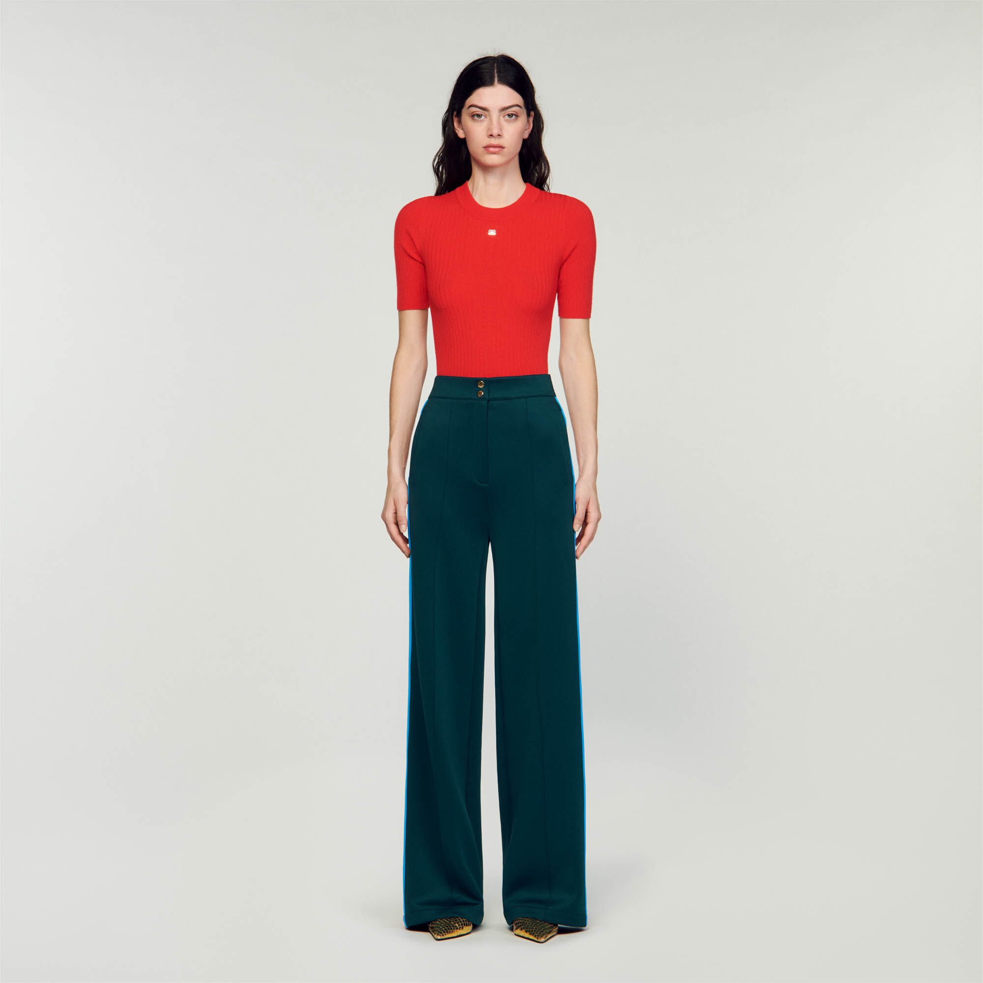 Trousers with side stripes