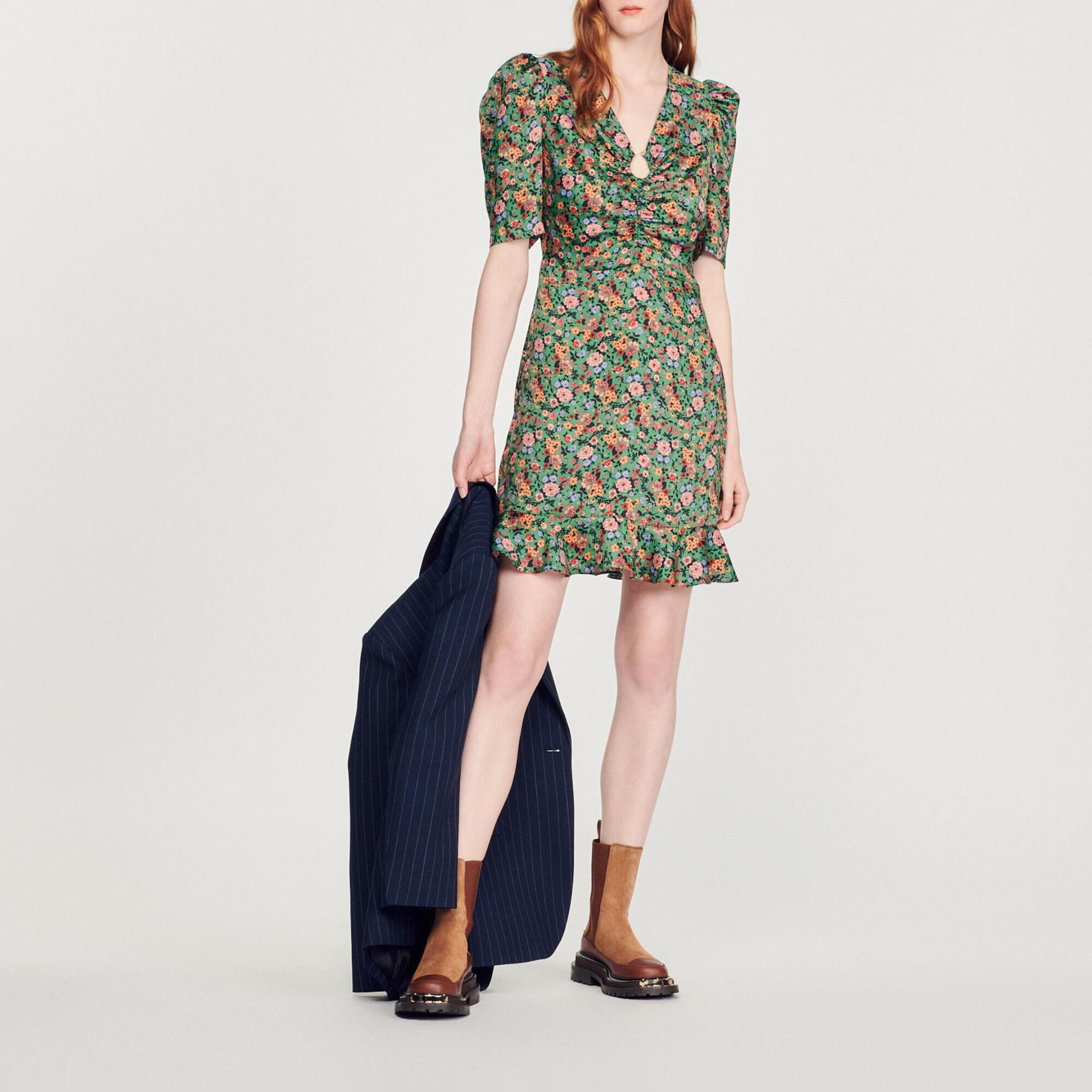 Short dress with Autumn Flowers print