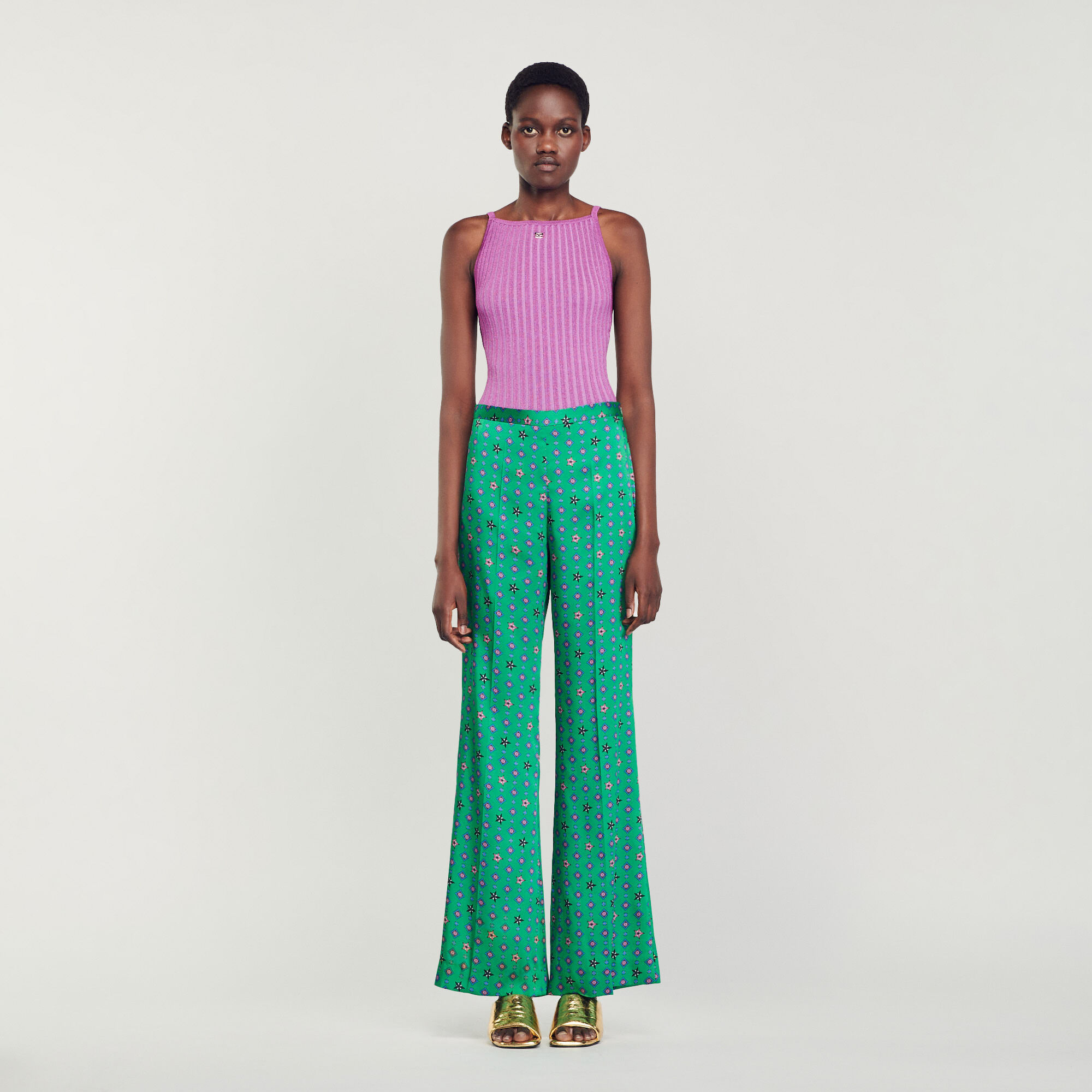 Pantalon fluide on sale rose
