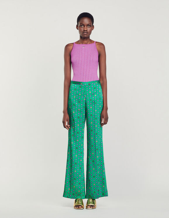 Floaty patterned trousers Green / Pink Femme