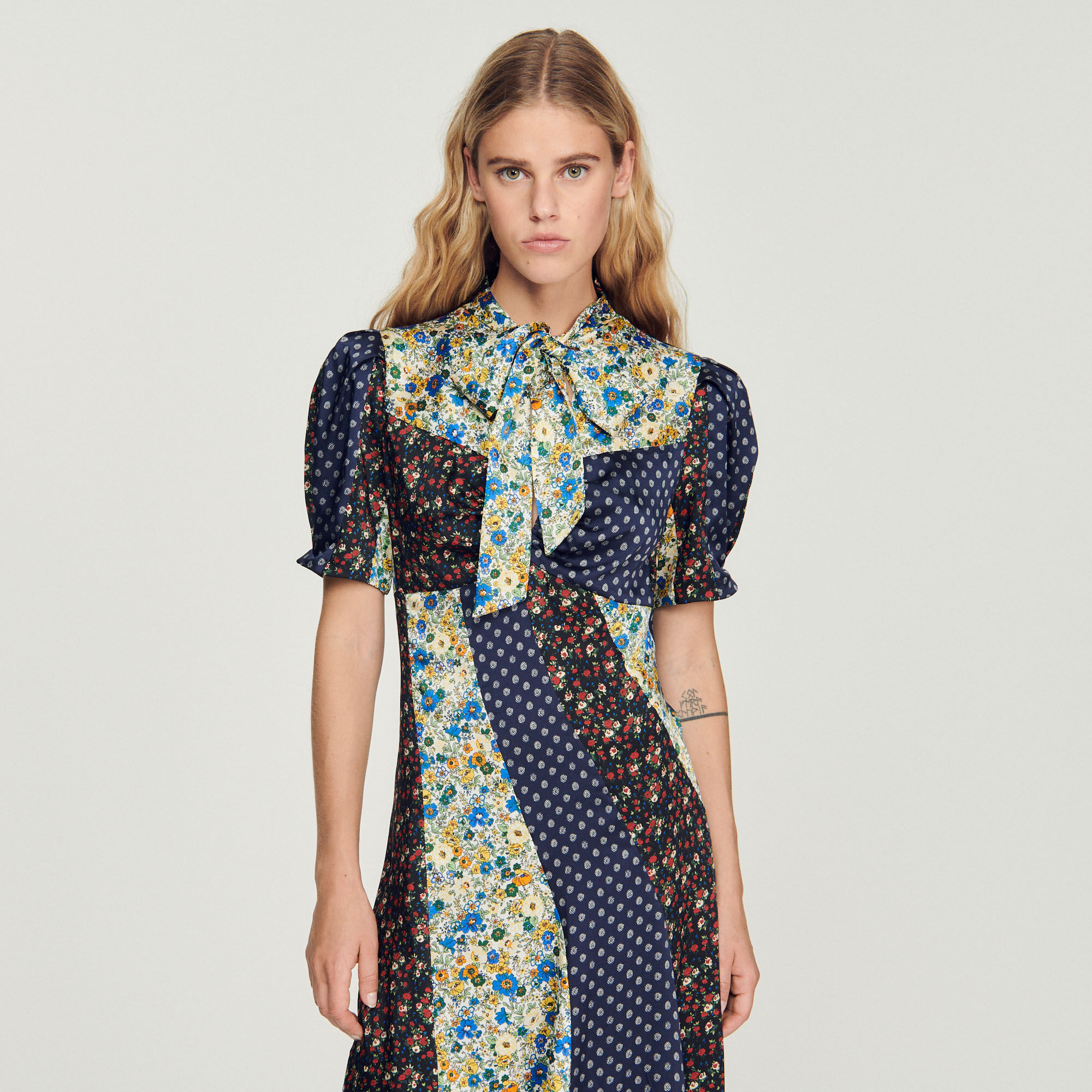 Sandro long printed clearance dress