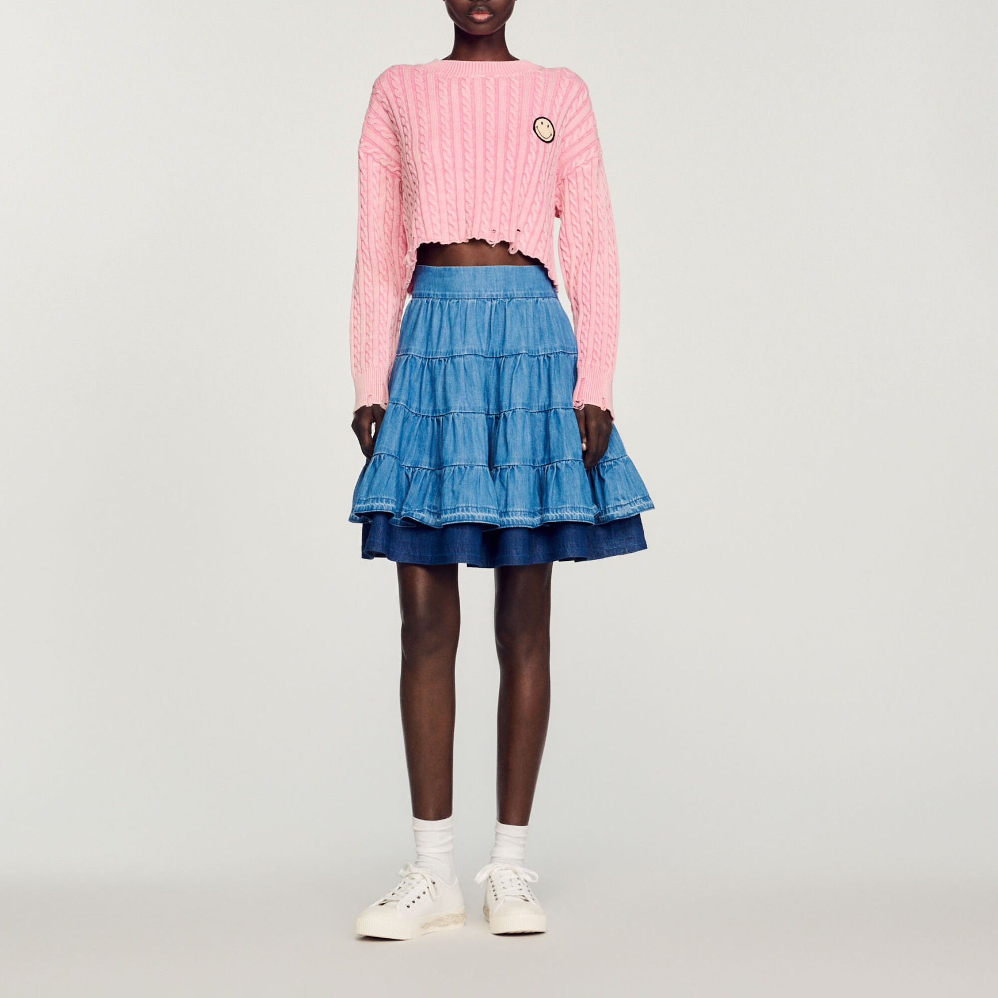 Cropped Smiley sweater All Selection Sandro paris