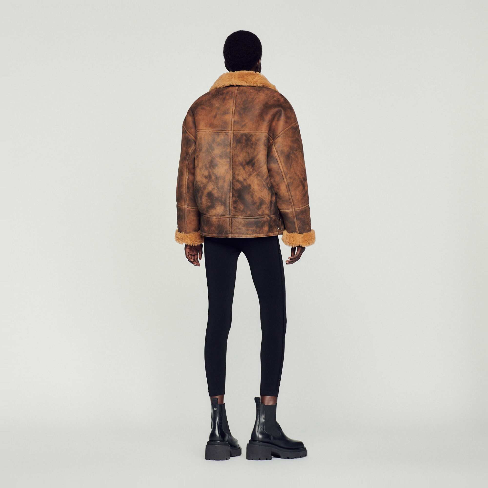 Oversized sales sheepskin coat
