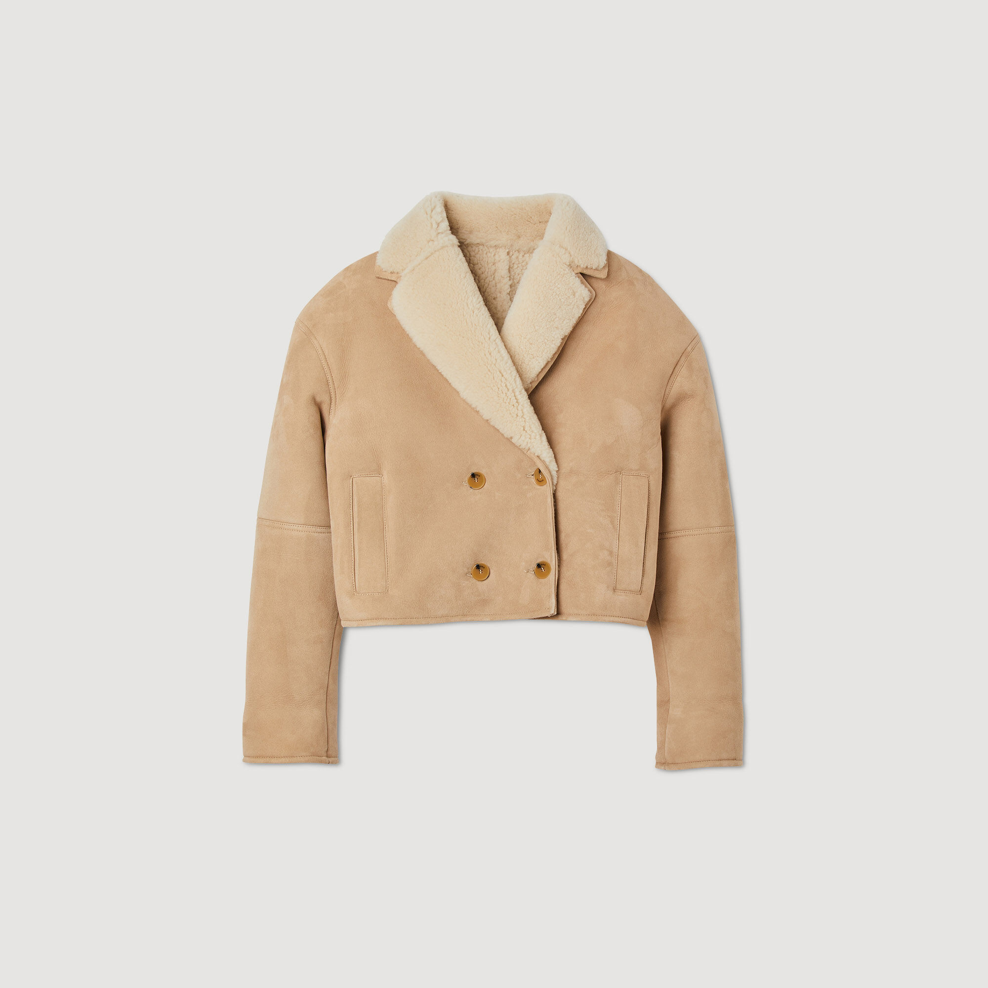 Shearling coat on sale sandro