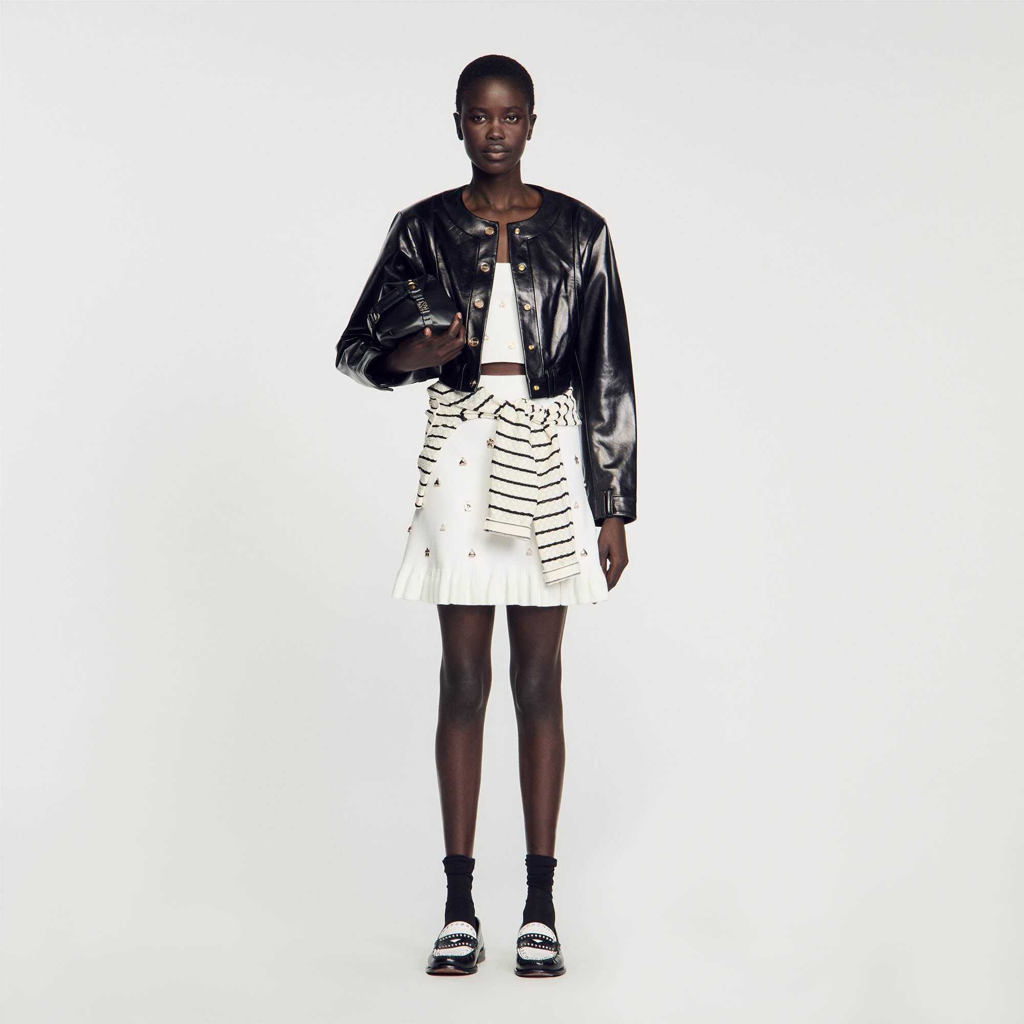 Blouson cuir femme sandro 2025