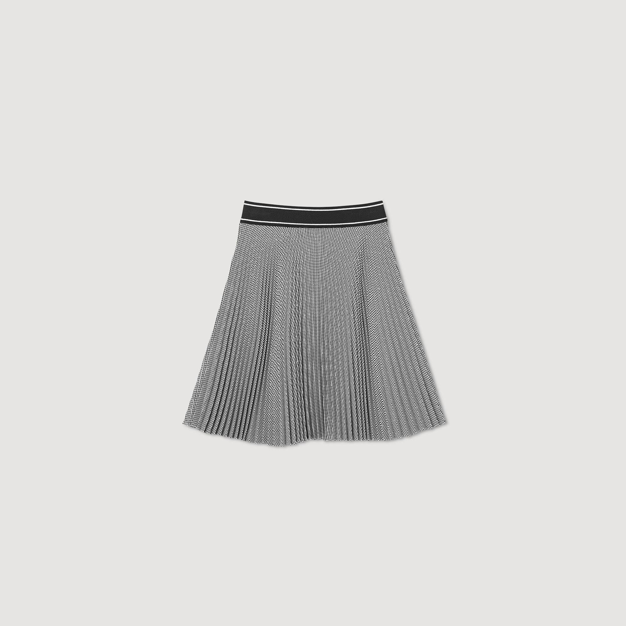 Black white shop grey pleated skirt